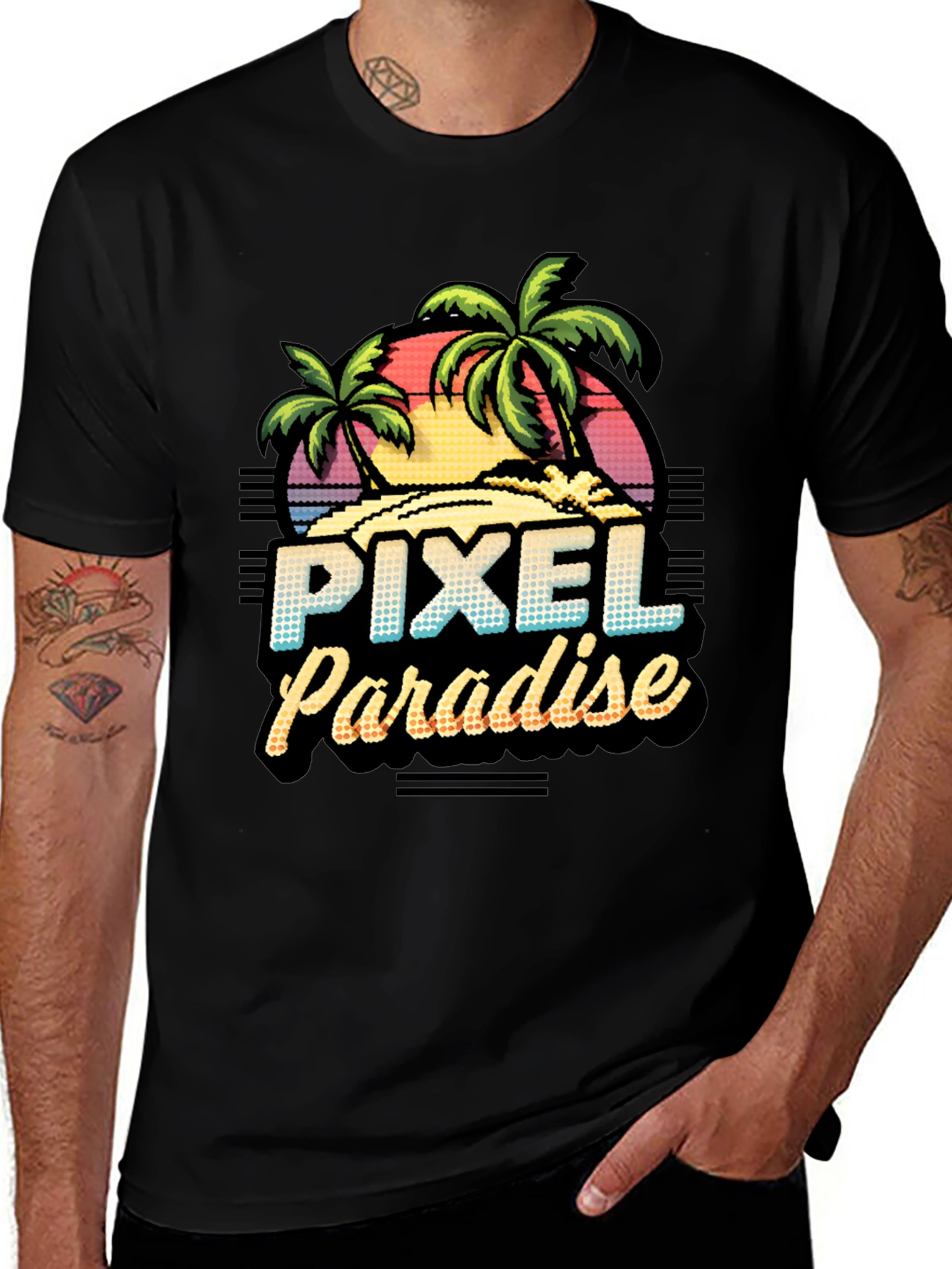 Pixel Paradise Retro Graphic T-Shirt