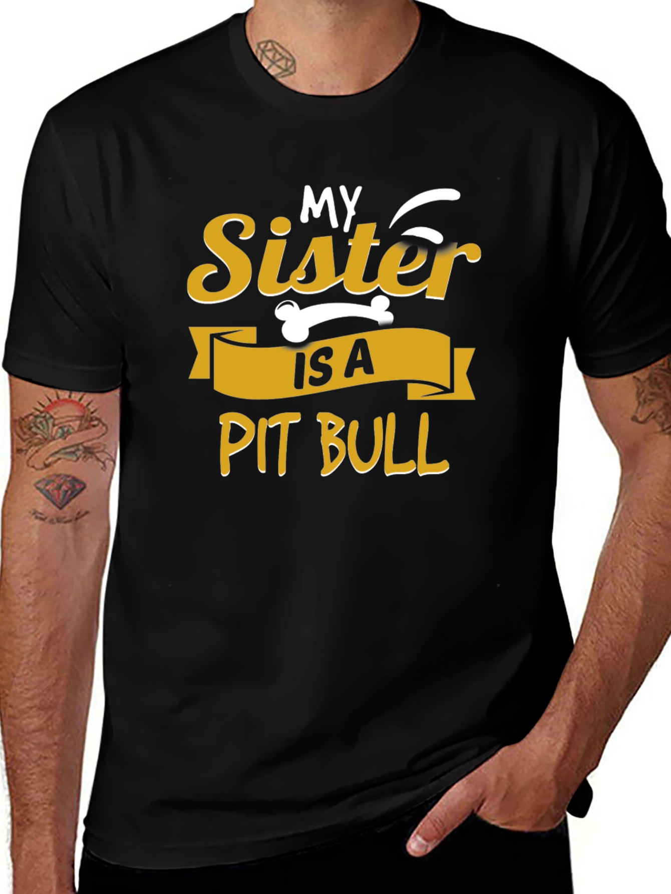 Variant 24 of My Sister Is A Pit Bull T-Shirt - Novelty Tee