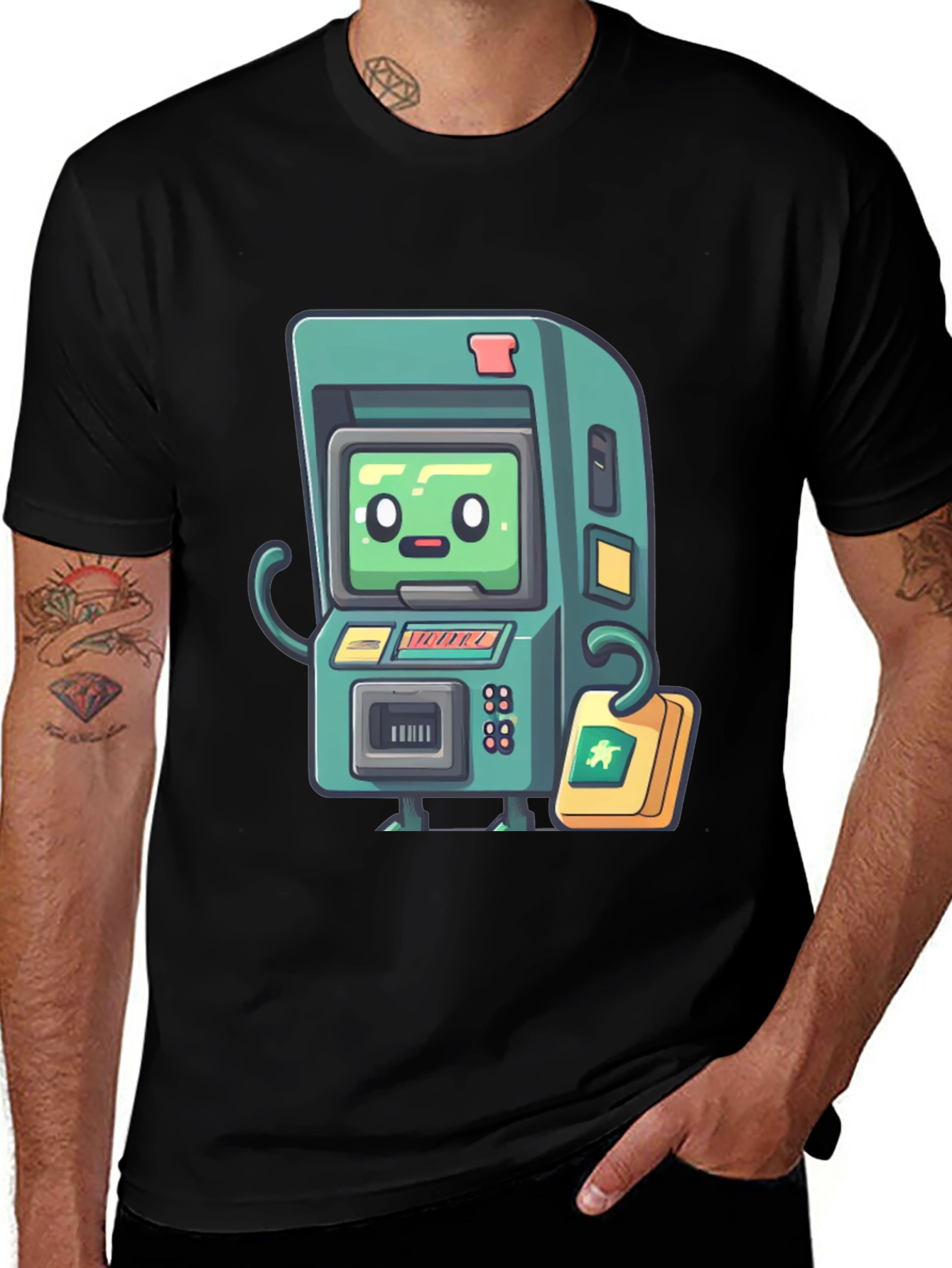 Variant 4 of Retro Arcade Game T-Shirt - Black Cotton Tee