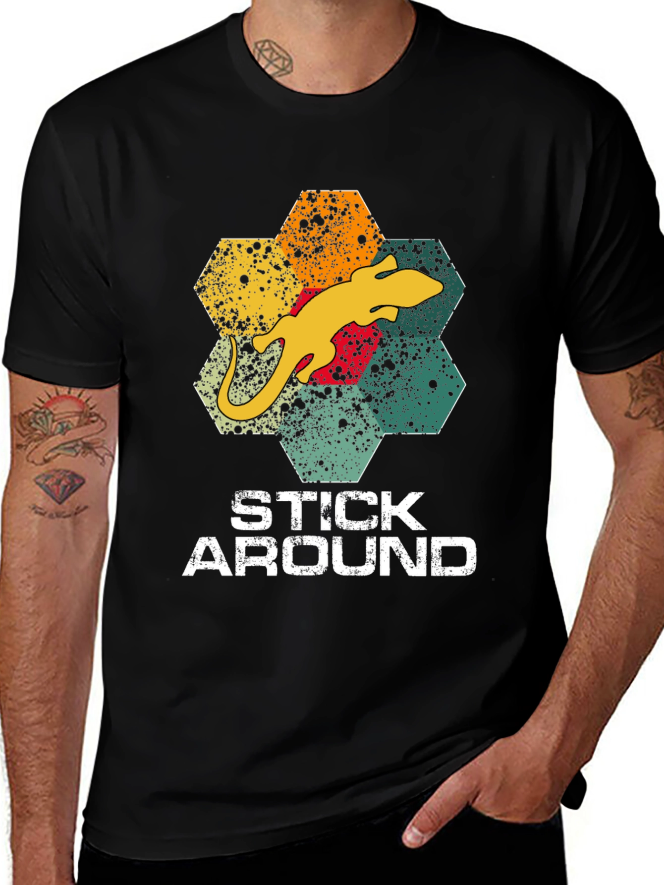 Variant 16 of Stick Around Lizard Graphic T-Shirt