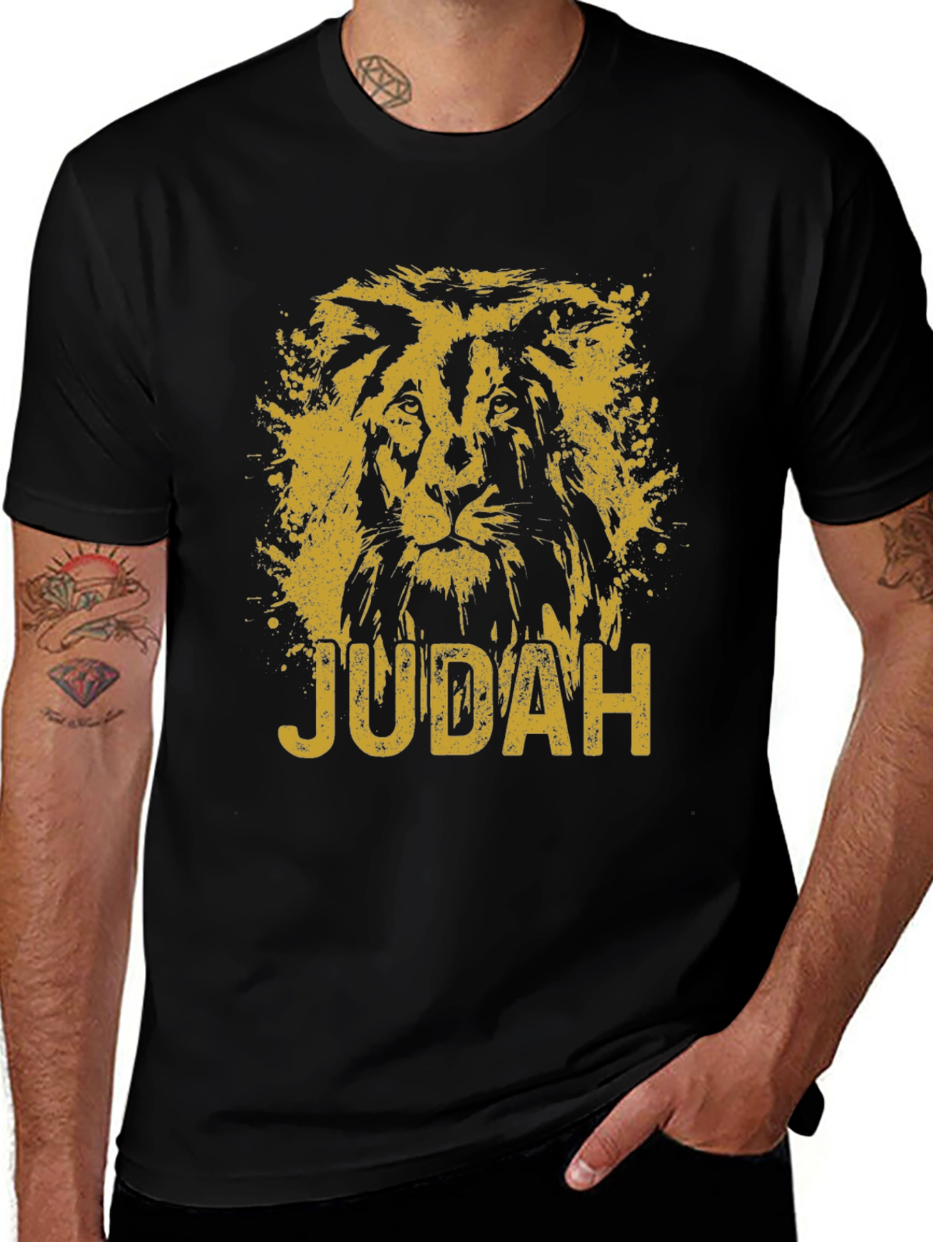 Lion of Judah Graphic Tee - Black Cotton T-Shirt