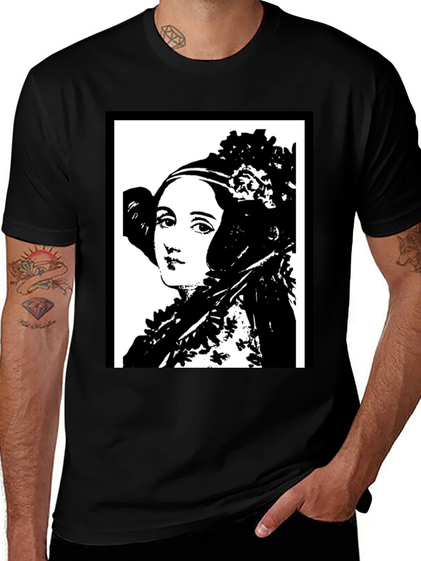 Ada Lovelace Portrait Graphic Tee - Black