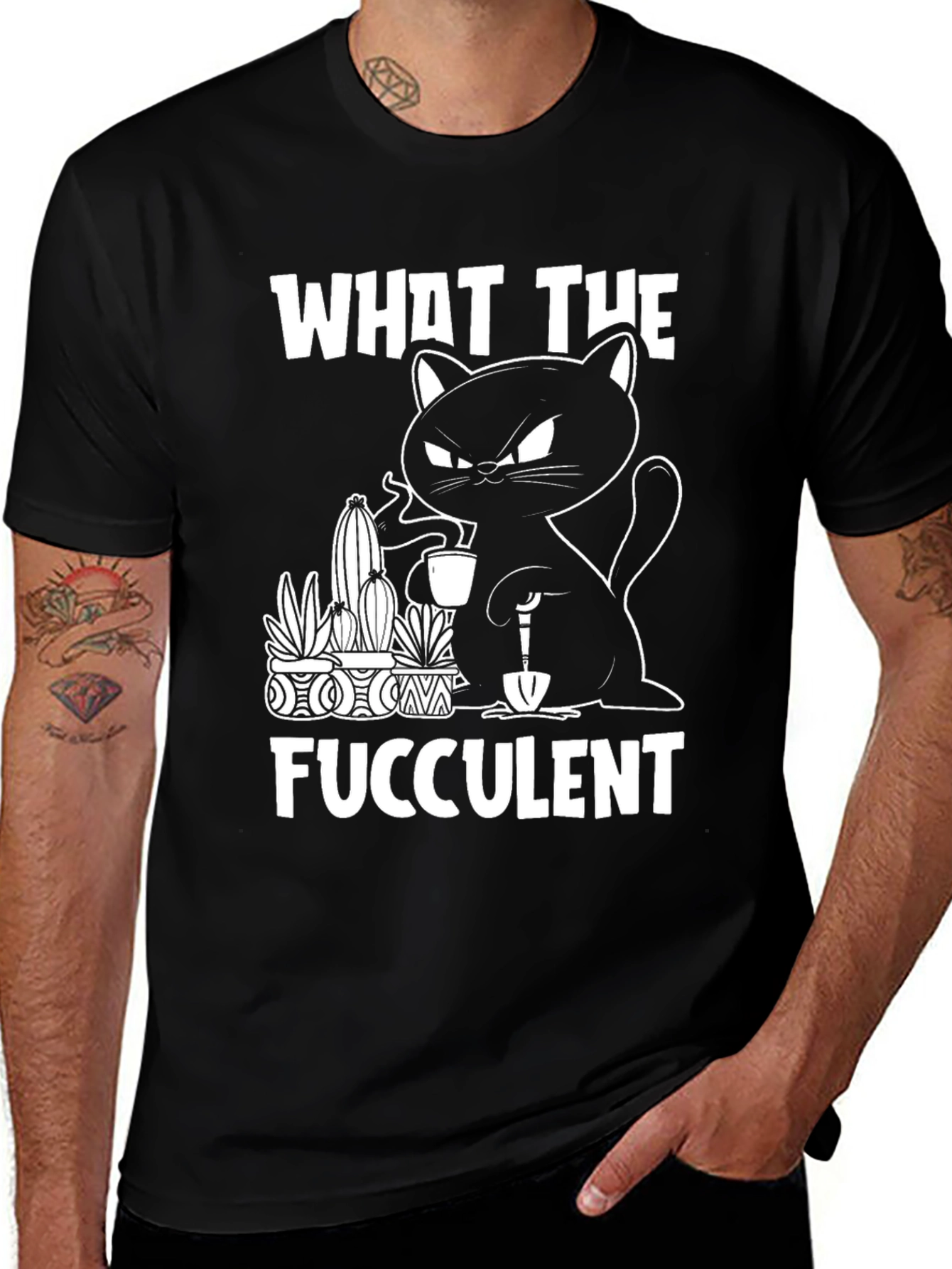 Variant 21 of What the Fucculent Funny Cat T-Shirt