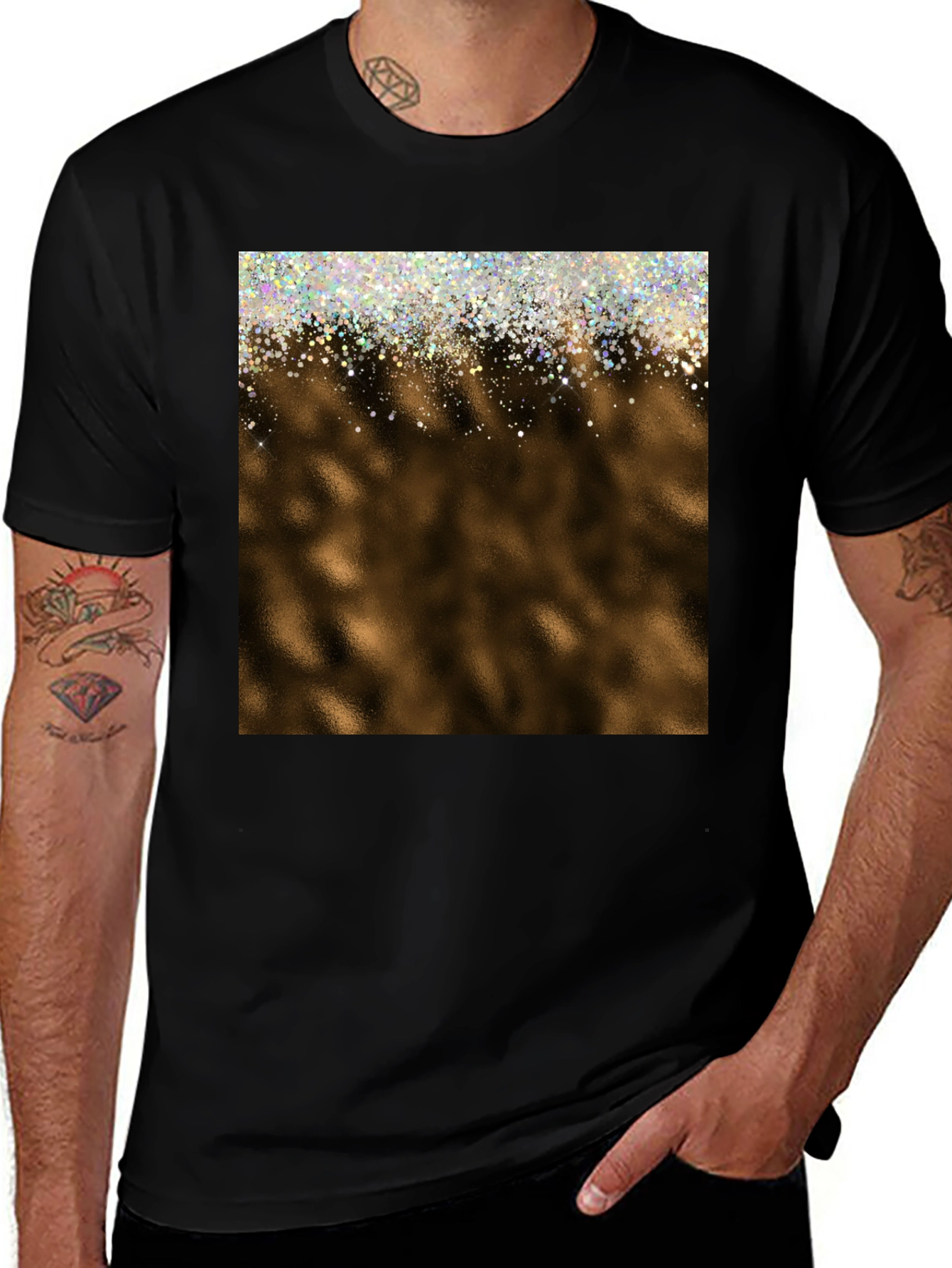 Variant 17 of Glitter Drip Graphic Tee - Unisex Black T-Shirt