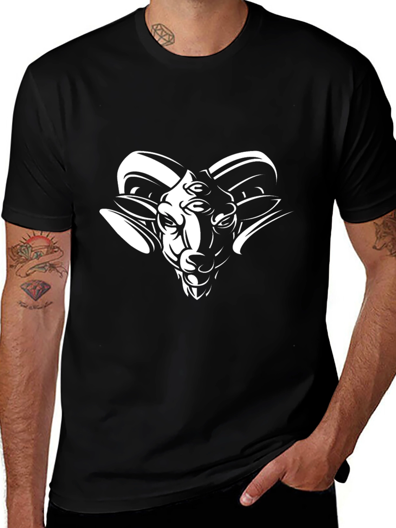 Variant 15 of Black Ram Graphic Tee - Bold Statement T-Shirt