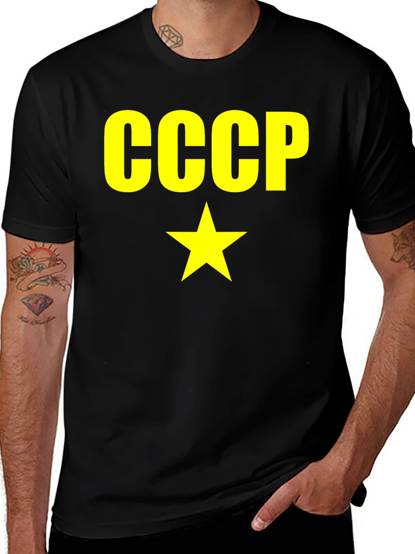 CCCP Soviet Union Star Graphic Black T-Shirt