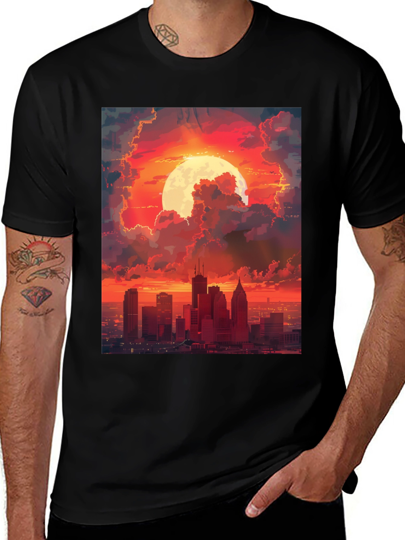 Variant 16 of Cityscape Sunset Graphic Tee