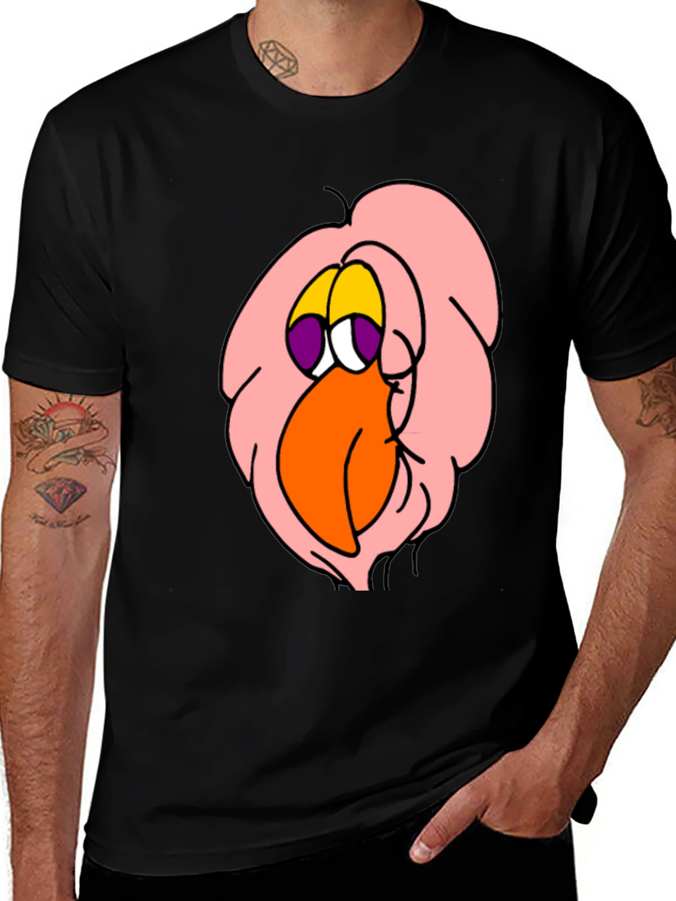 Variant 6 of Cartoon Character Black T-Shirt