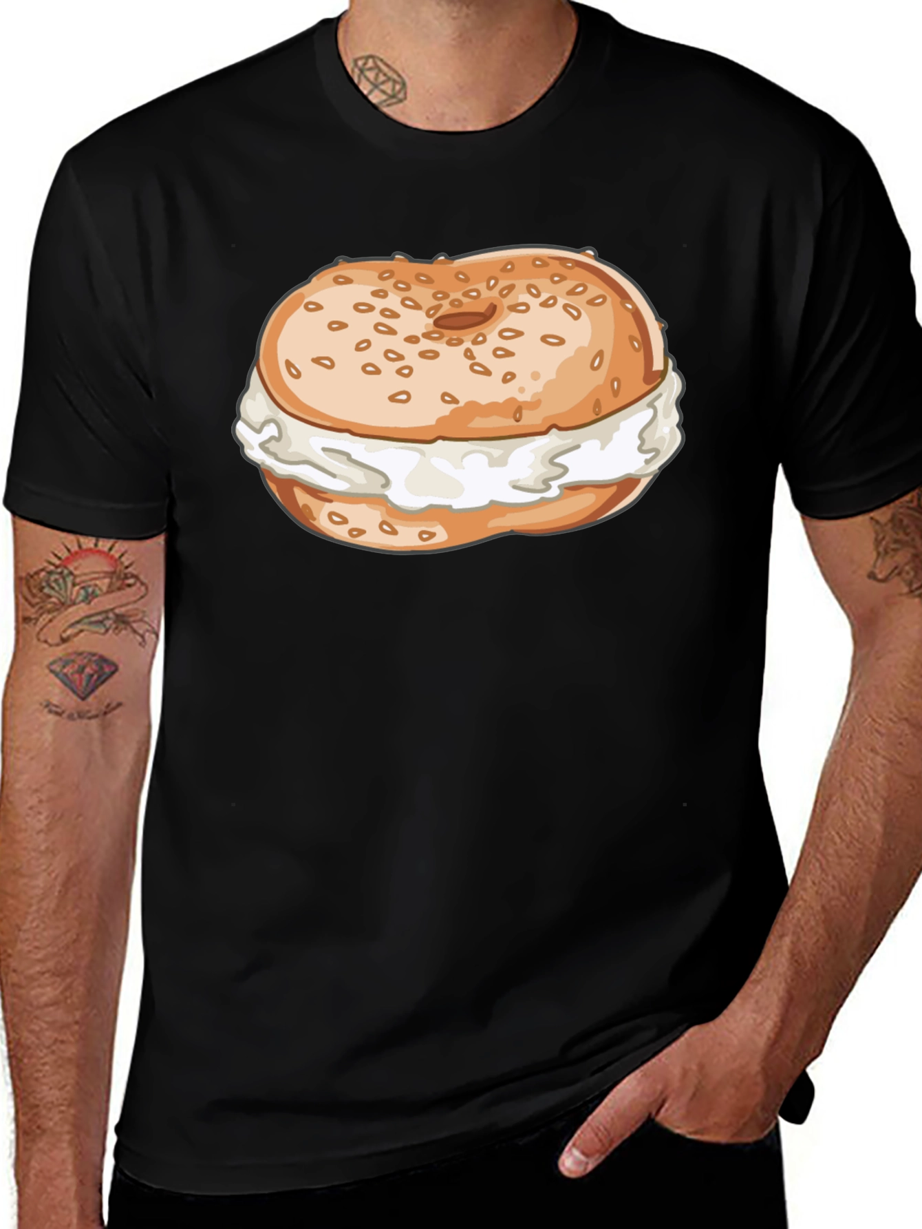 Variant 17 of Bagel & Cream Cheese Graphic Tee - Unisex Comfort