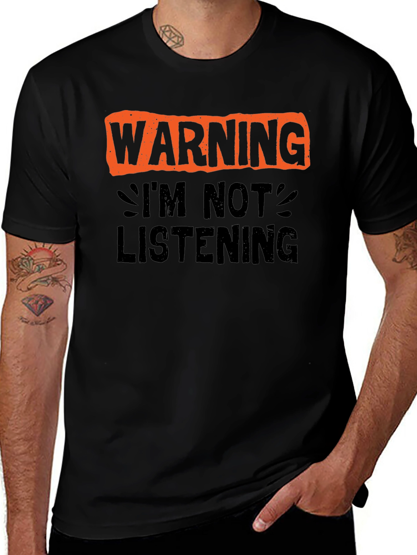 Warning I'm Not Listening Graphic T-Shirt