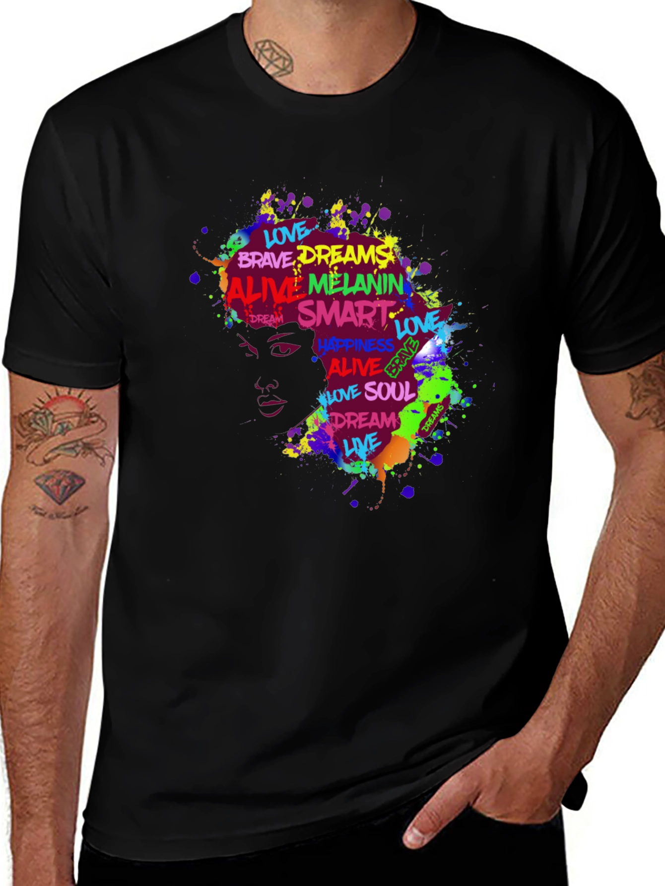 Black Melanin Magic Black T-Shirt - Express Yourself main image