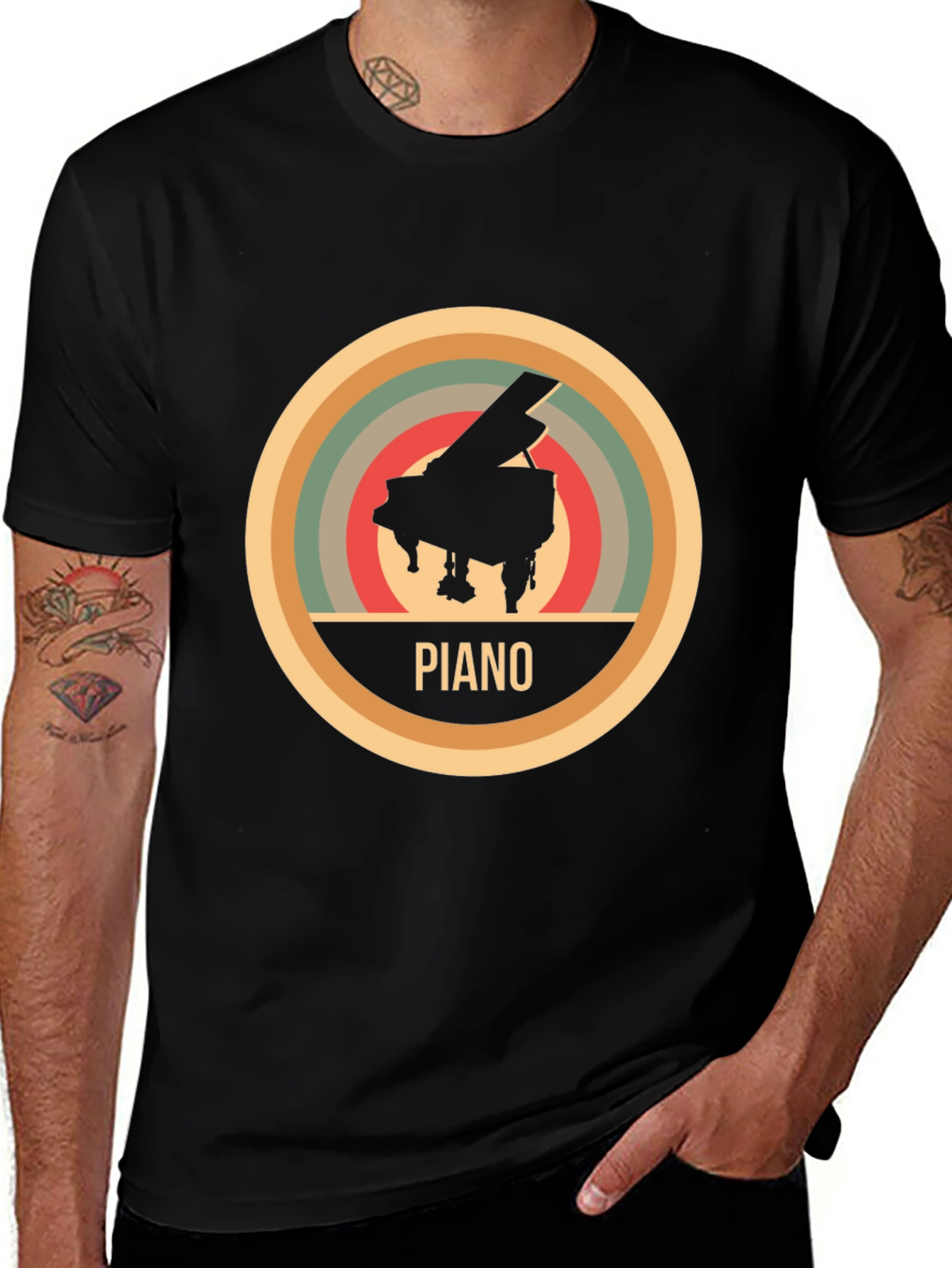 Variant 24 of Retro Piano T-Shirt