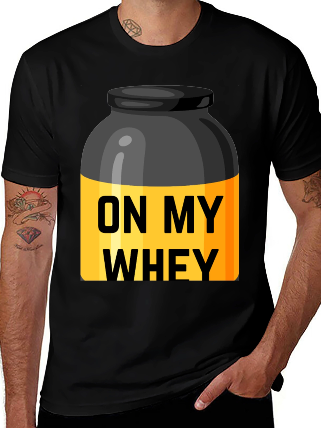 Variant 8 of On My Whey Black Graphic T-Shirt