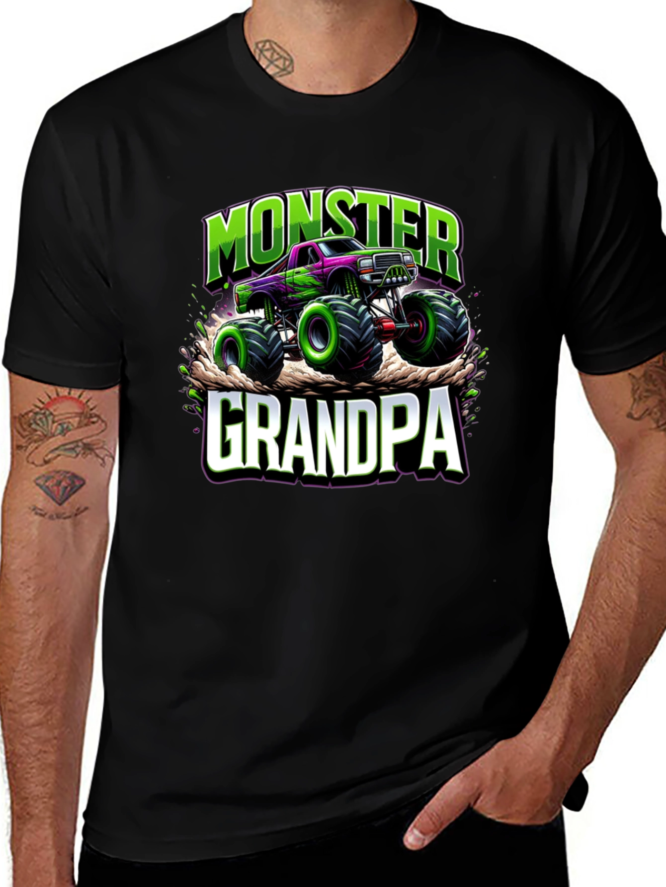 Monster Grandpa T-Shirt - Truck Design