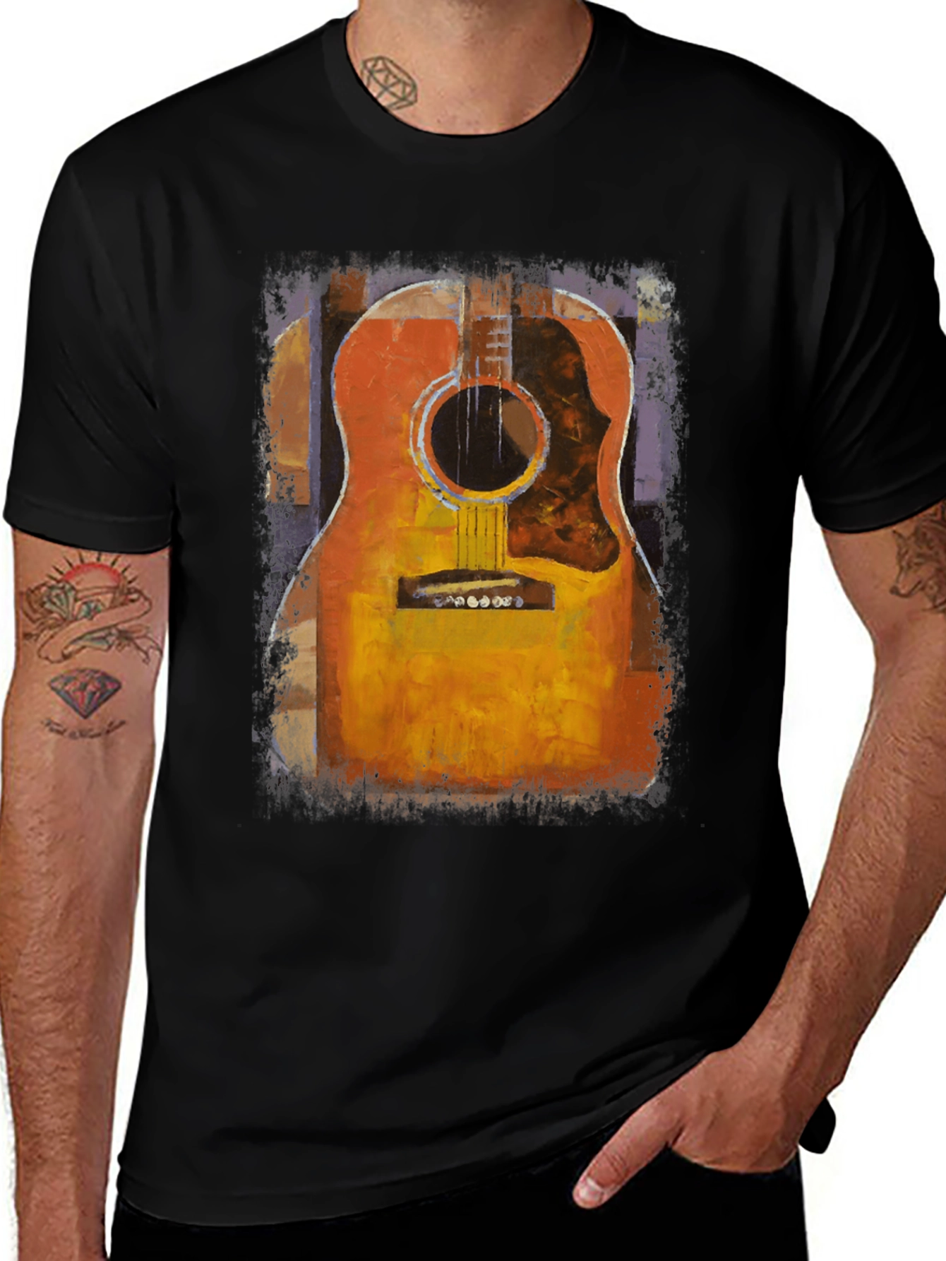 Variant 3 of Guitar Graphic Tee - Musician Style