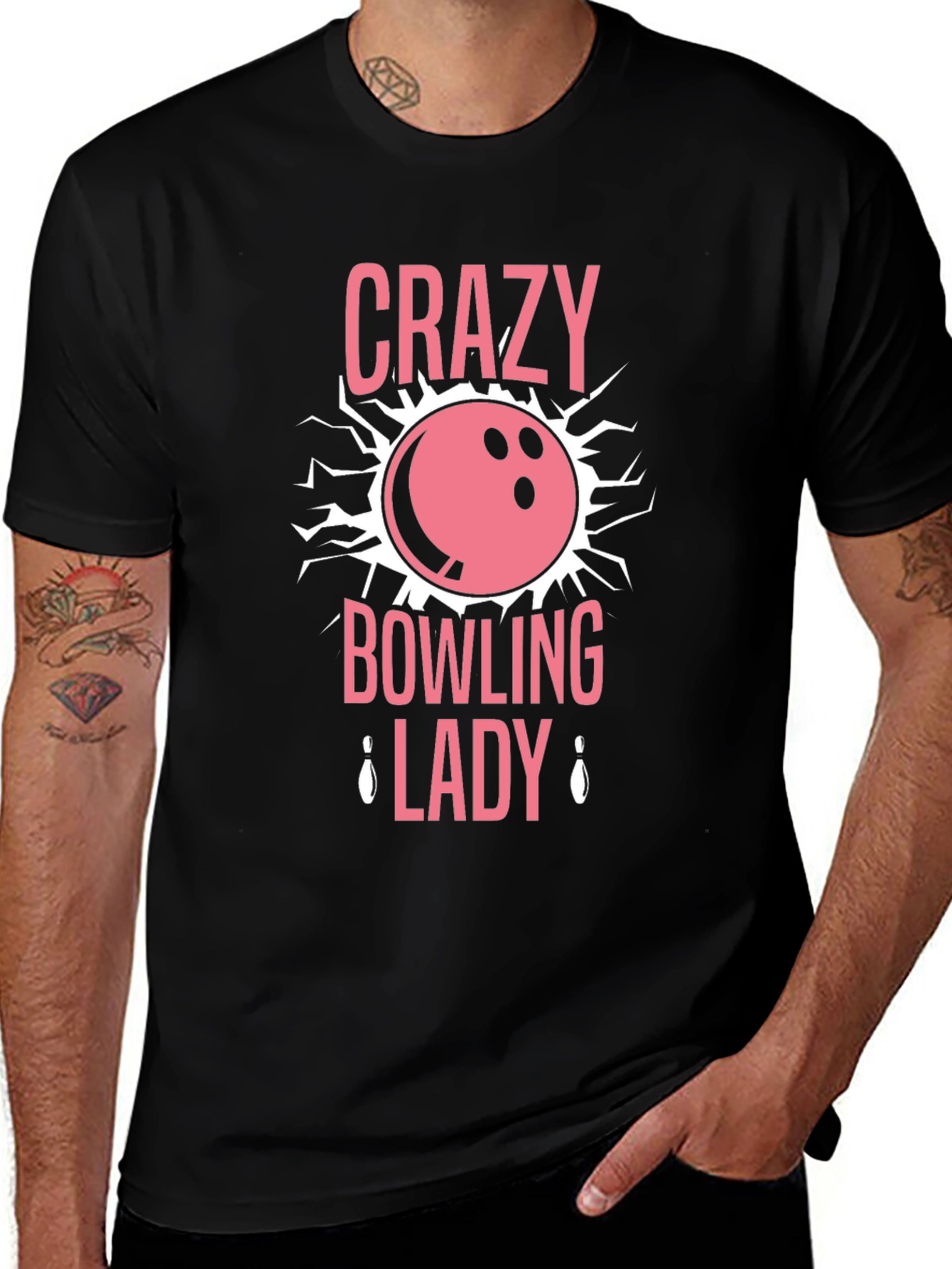 Variant 3 of Crazy Bowling Lady T-Shirt