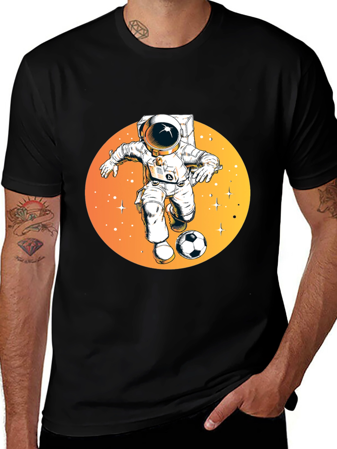 Variant 12 of Astronaut Soccer Player T-Shirt - Space Sports Tee