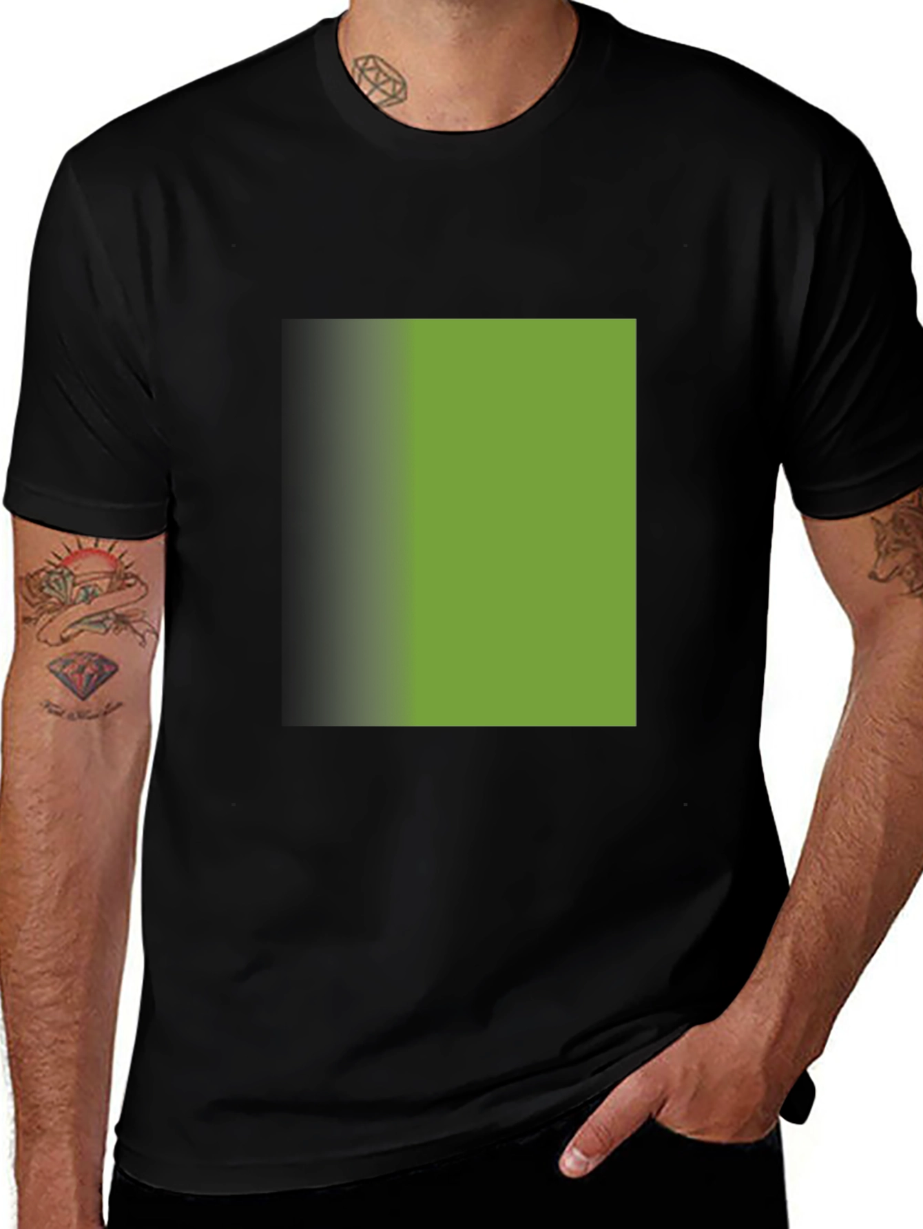 Modern Gradient Square Black T-Shirt