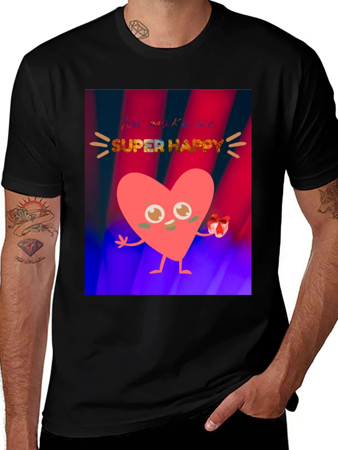 Variant 27 of You Make Me Super Happy Heart Graphic T-Shirt