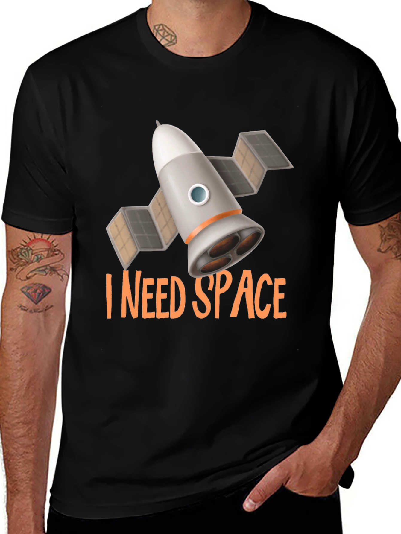 Variant 14 of I Need Space Rocket T-Shirt - Black