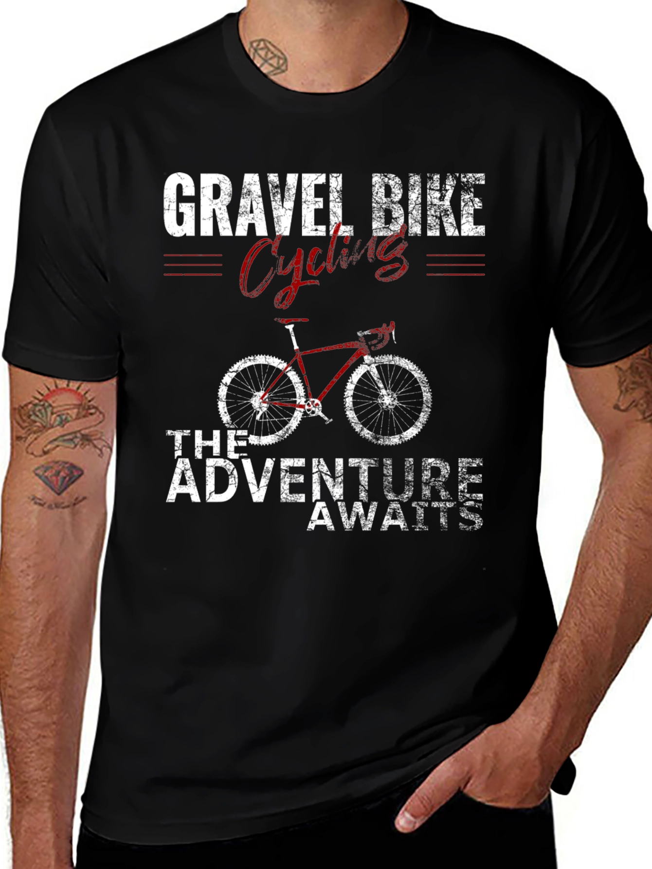 Variant 6 of Gravel Bike Cycling T-Shirt - Adventure Awaits