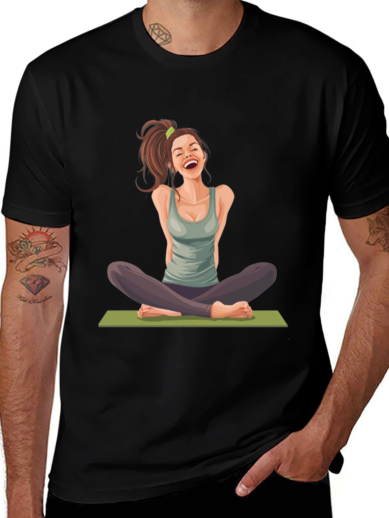 Variant 14 of Yoga Girl Graphic Black T-Shirt