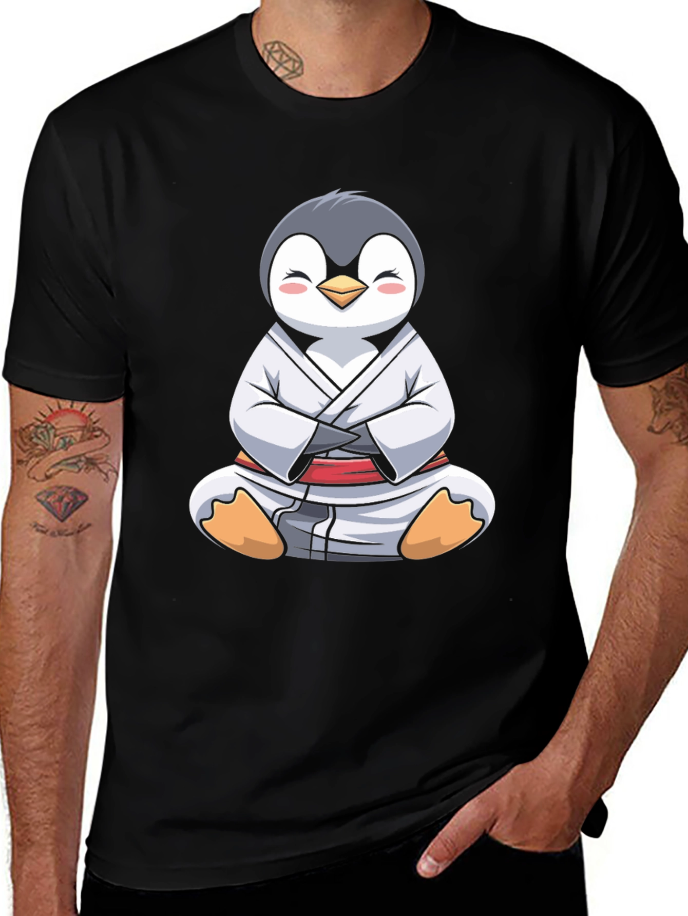 Variant 18 of Penguin Jiu Jitsu Black T-Shirt