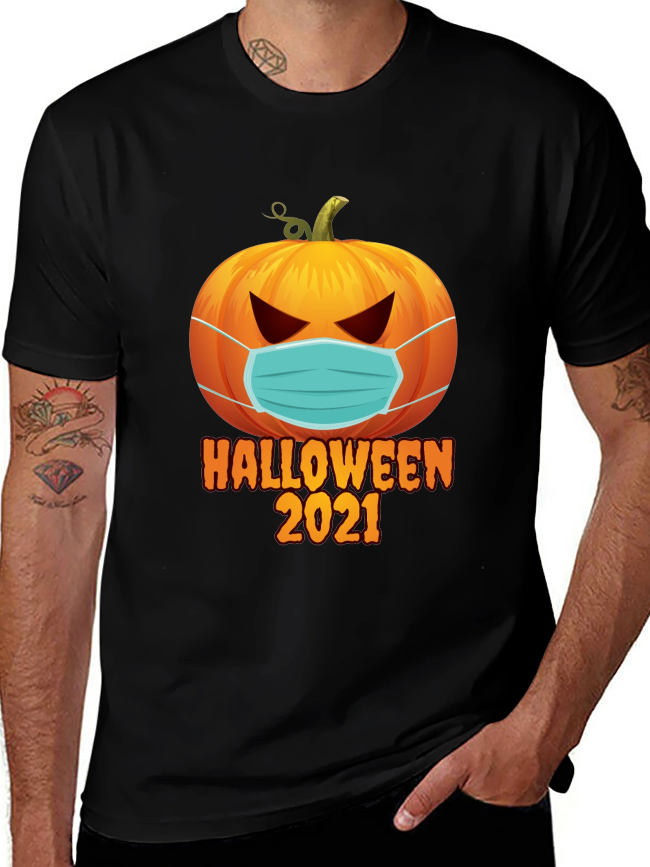 Halloween 2021 Masked Pumpkin T-Shirt