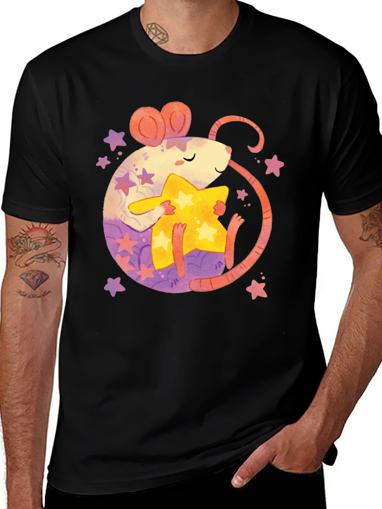 Variant 24 of Cute Rat & Star Graphic T-Shirt