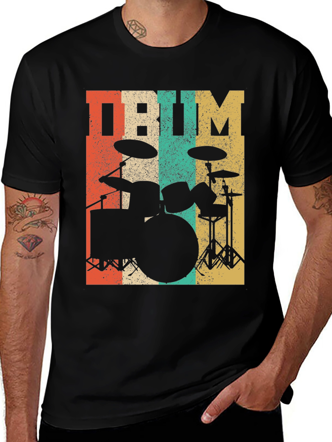 Variant 4 of Retro Drum Set T-Shirt