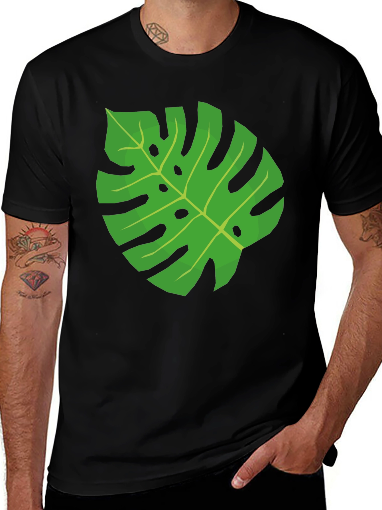 Variant 3 of Tropical Monstera Leaf Graphic T-Shirt