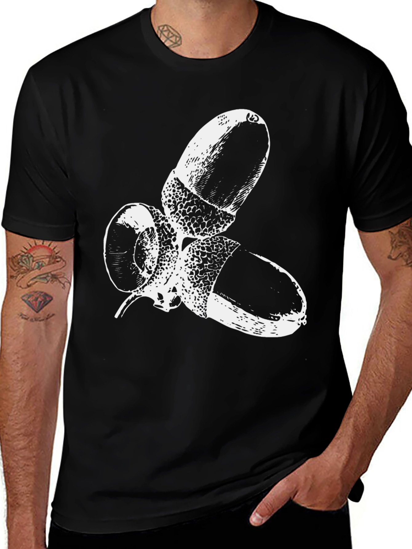Variant 8 of Acorn Graphic Black T-Shirt