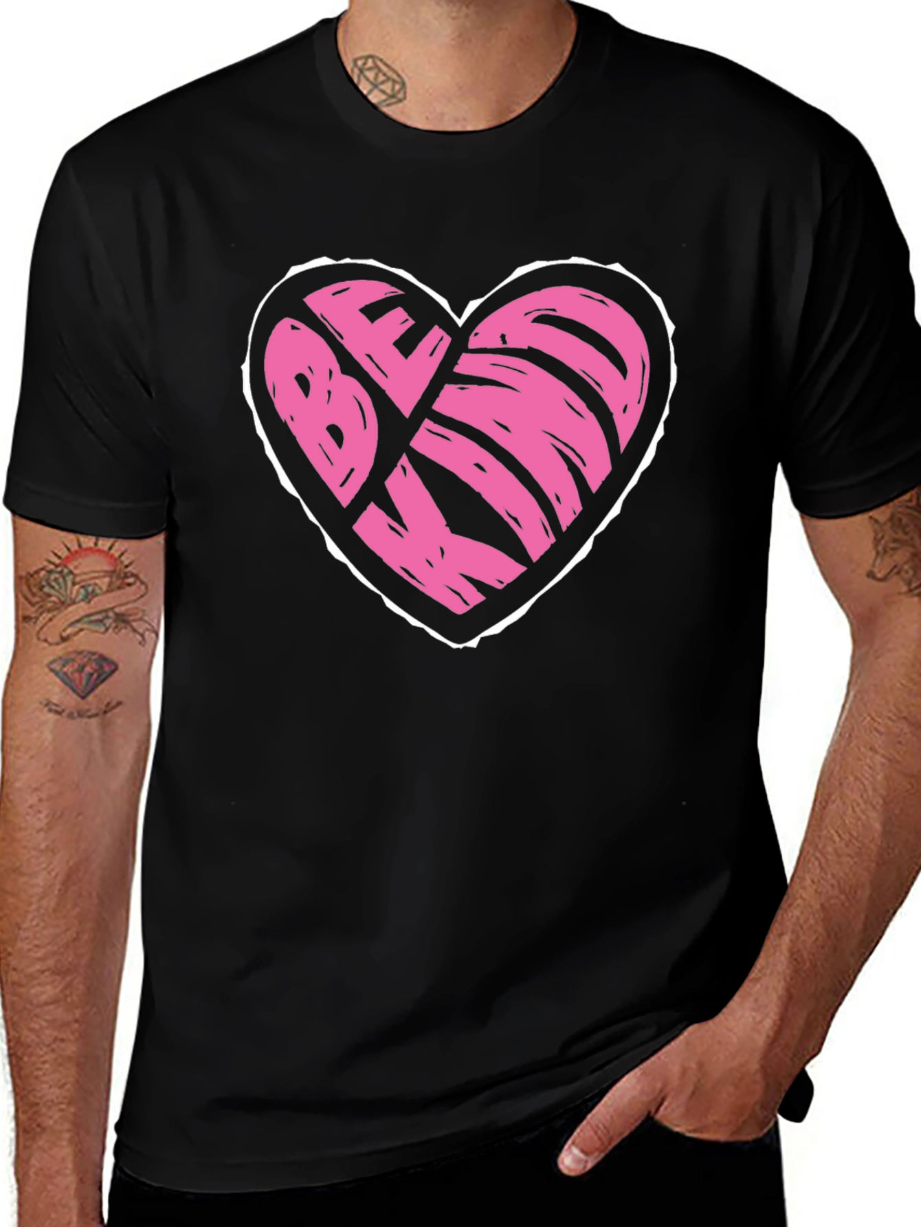 Variant 17 of Be Kind Heart Graphic T-Shirt - Black