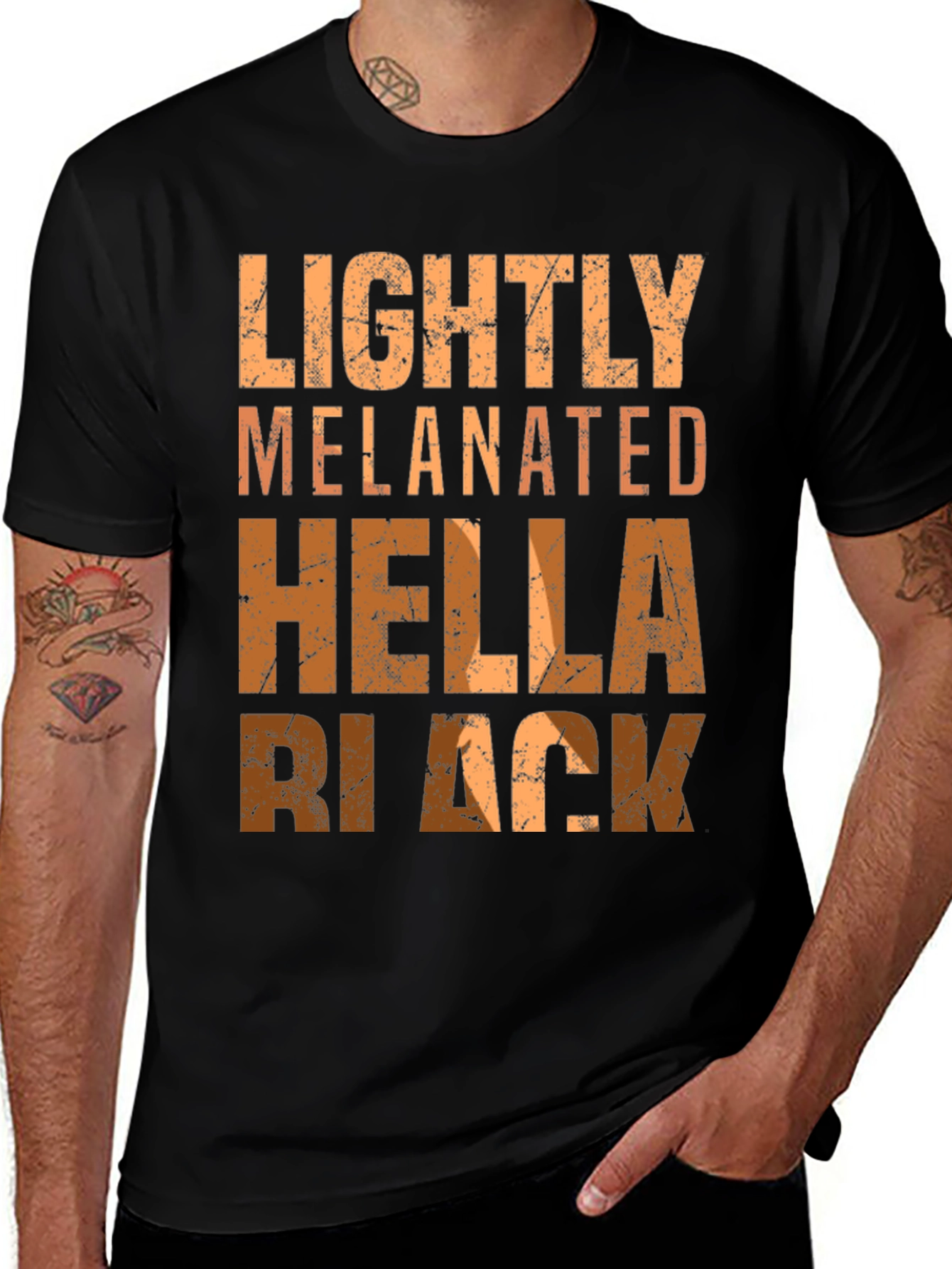 Variant 11 of Lightly Melanated Hella Black T-Shirt