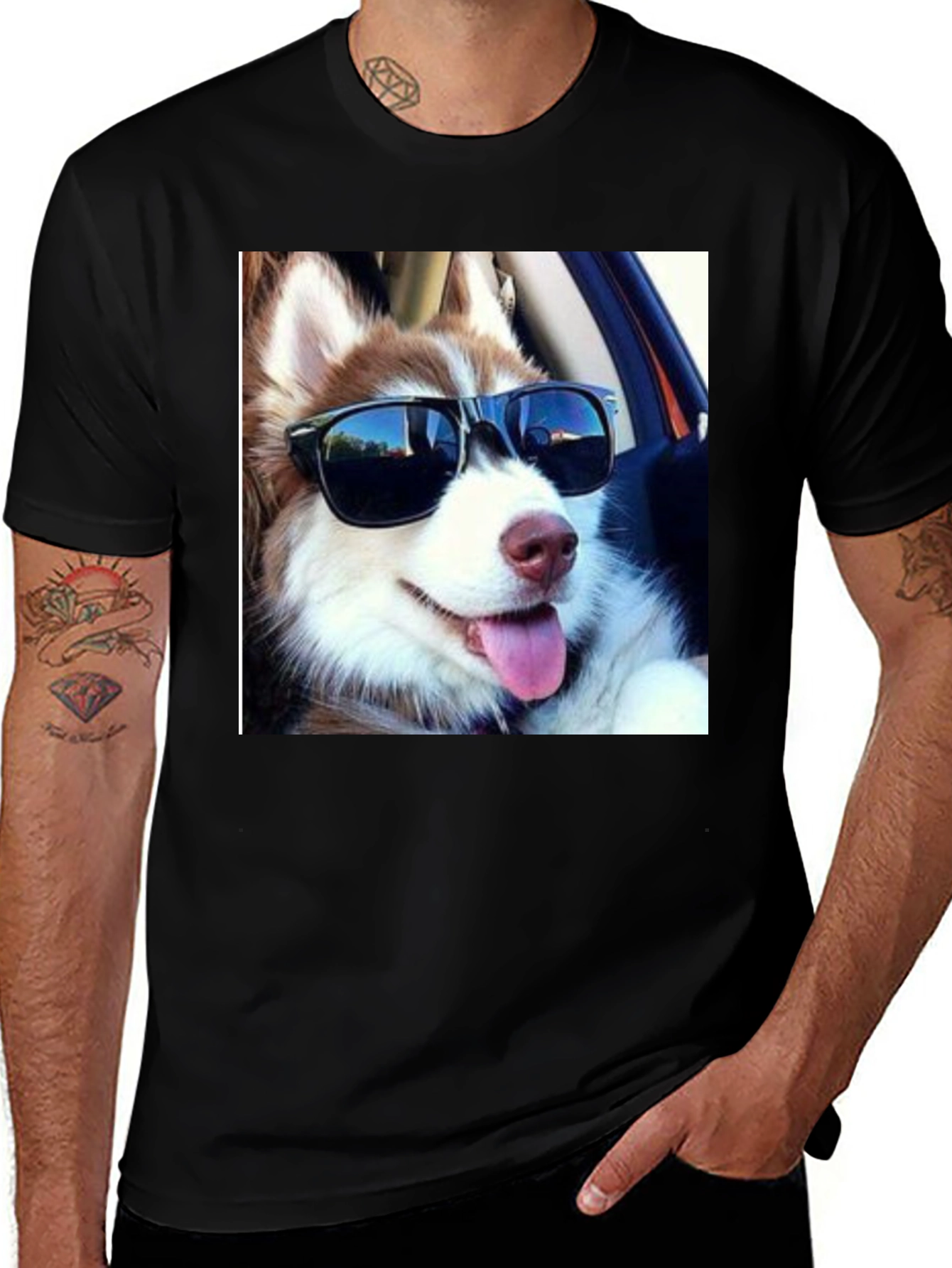Variant 25 of Cool Dog Tee: Husky in Shades T-Shirt