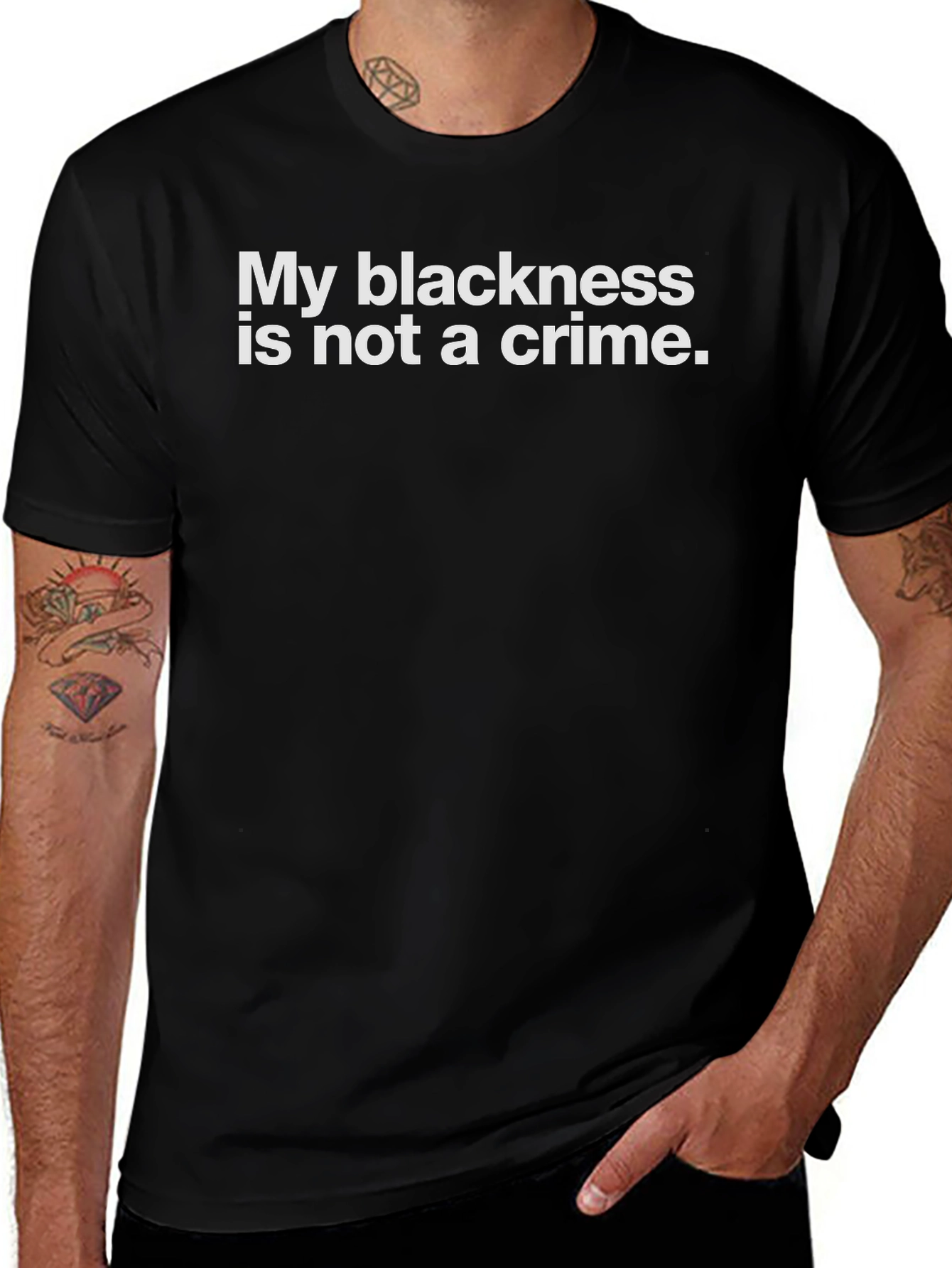 Variant 9 of Blackness Is Not a Crime Statement T-Shirt