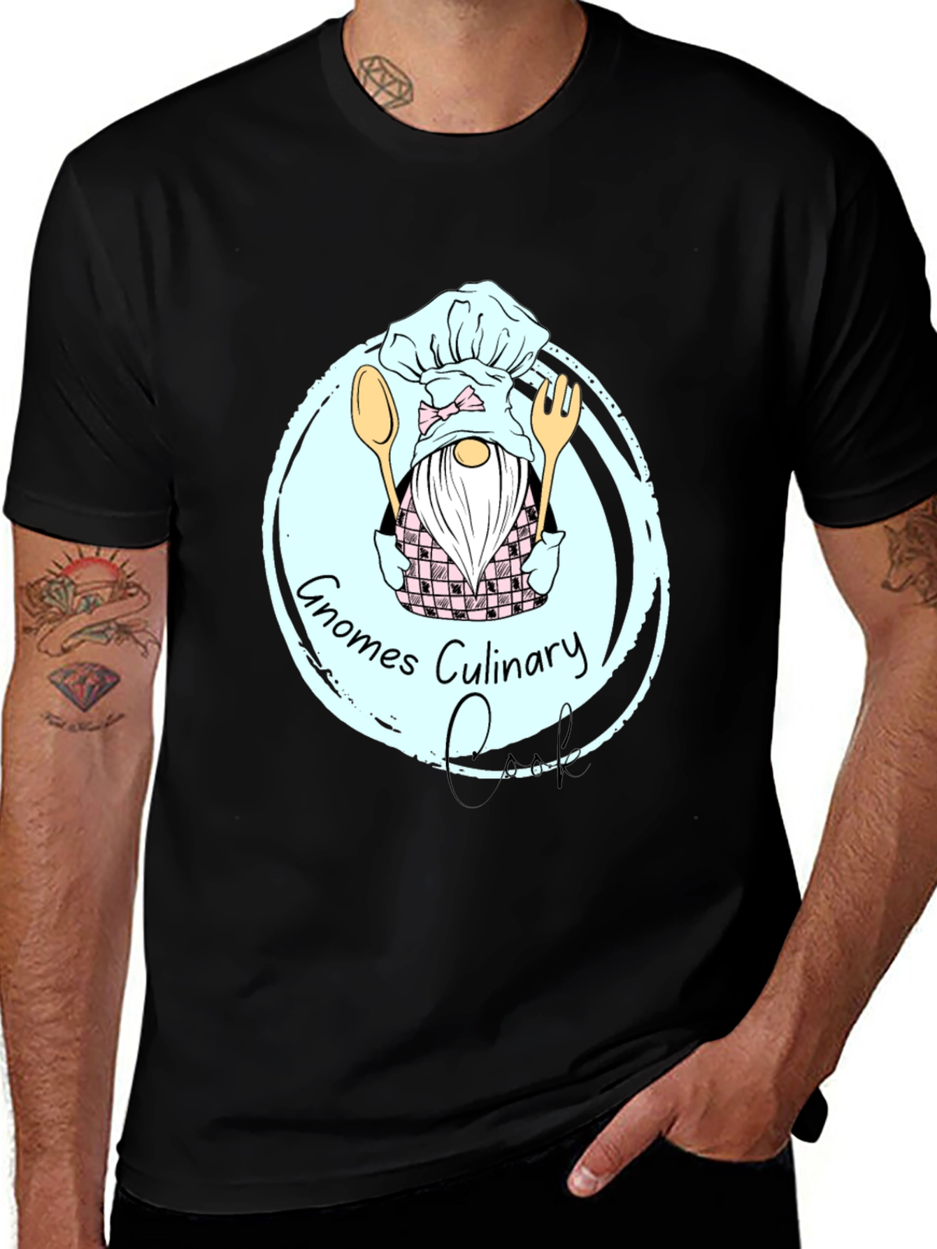 Variant 12 of Gnomes Culinary Chef Black T-Shirt