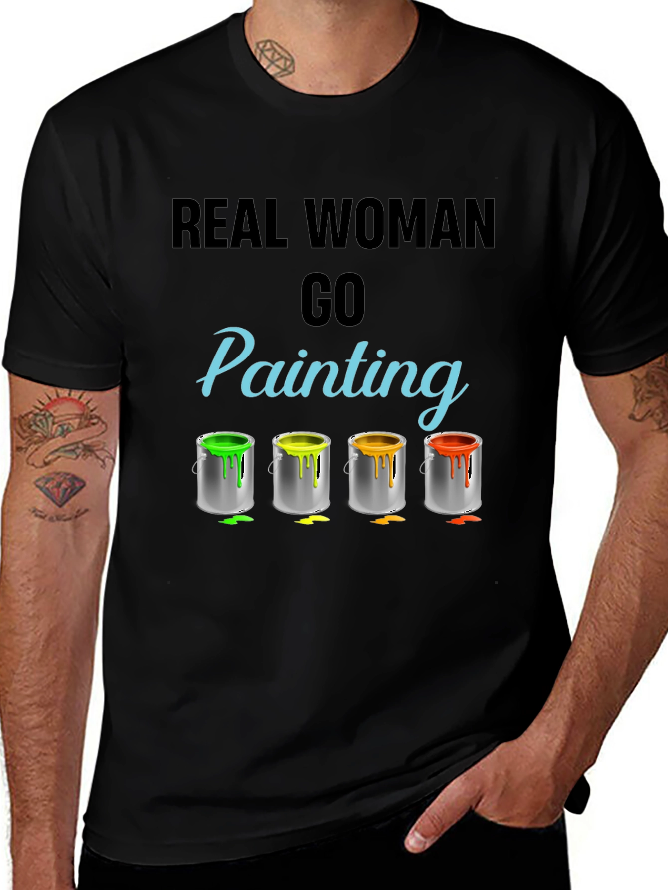 Variant 30 of Real Woman Go Painting T-Shirt Art Hobby Tee