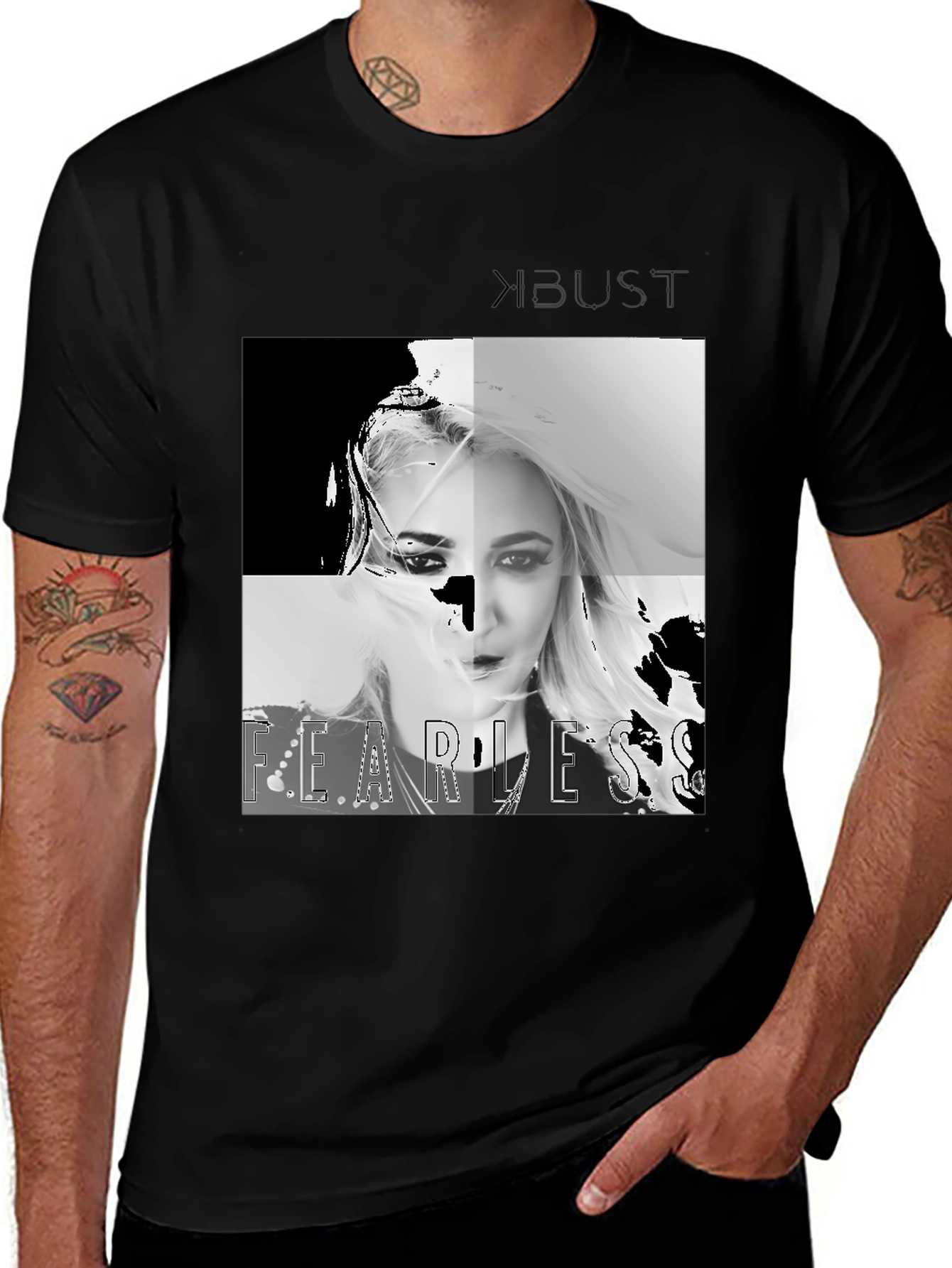 Variant 4 of Fearless Graphic Tee - Men's Black T-Shirt
