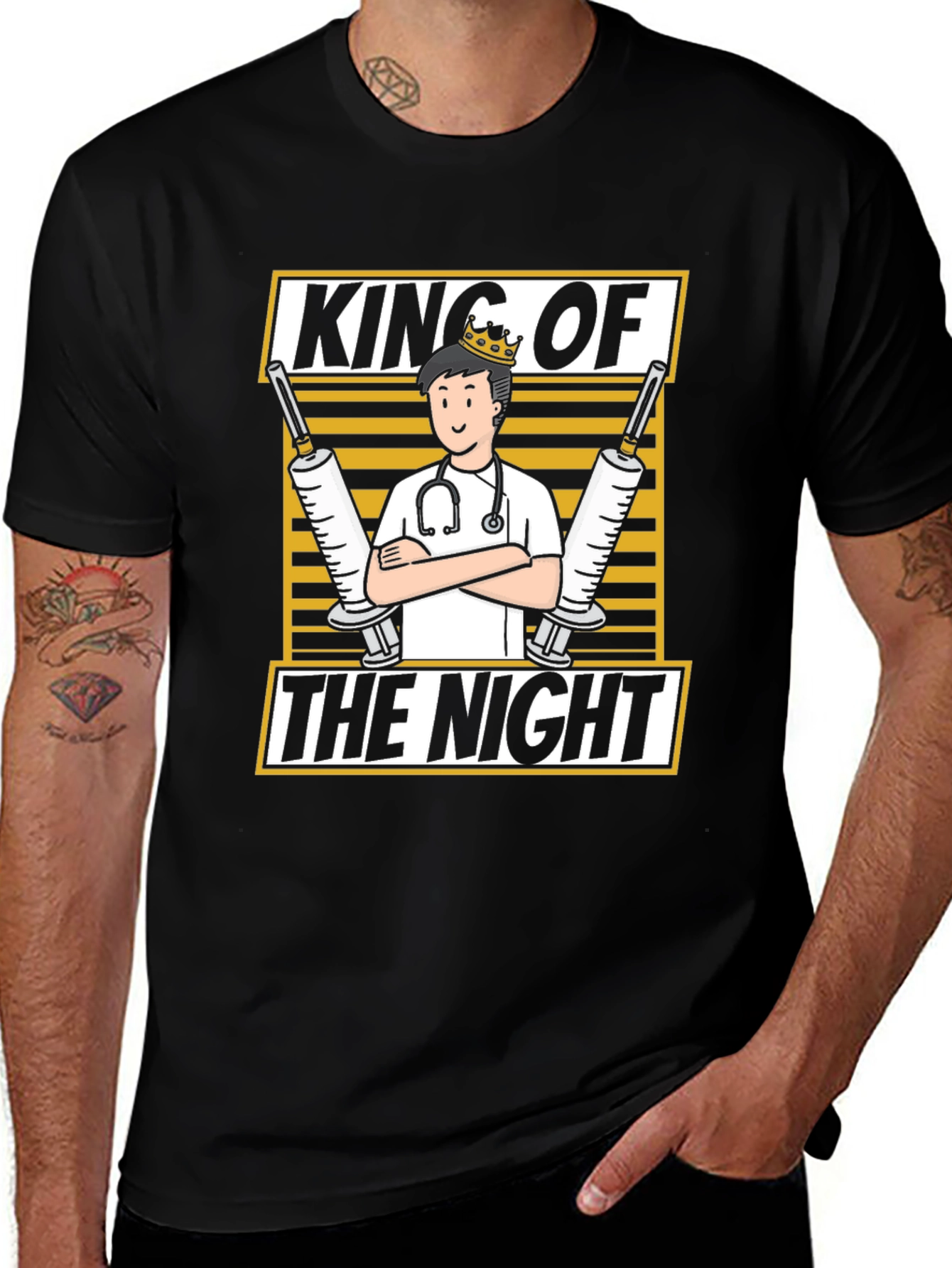 Variant 29 of King of the Night Graphic Tee - Nurse Humor T-Shirt