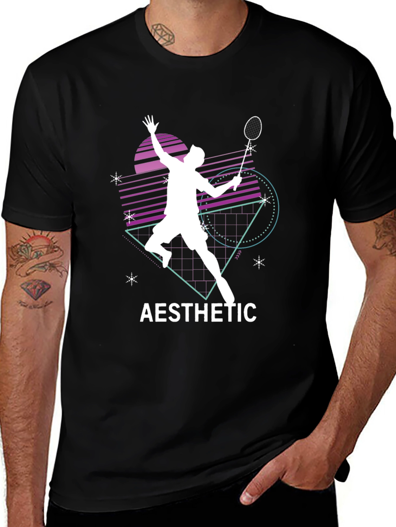Variant 18 of Aesthetic Badminton Graphic T-Shirt