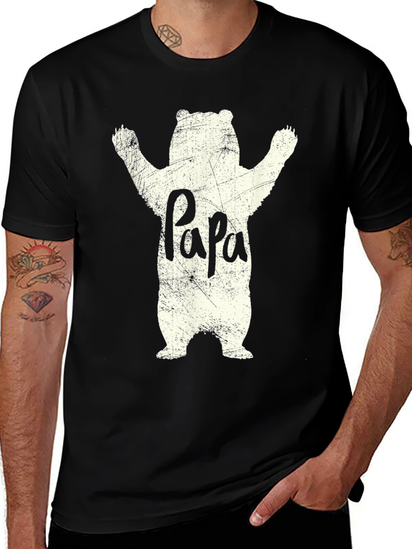 Variant 20 of Papa Bear Graphic T-Shirt - Black