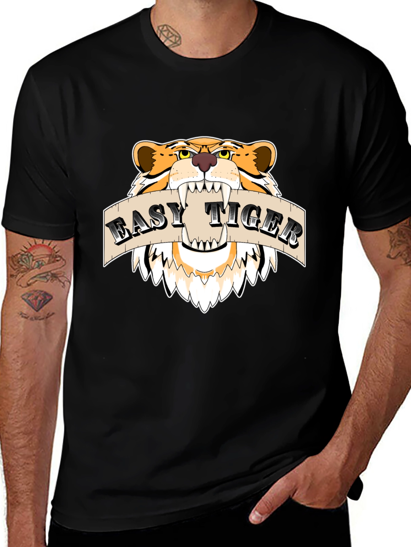 Variant 24 of Easy Tiger Graphic Tee -  Bold Tiger Design