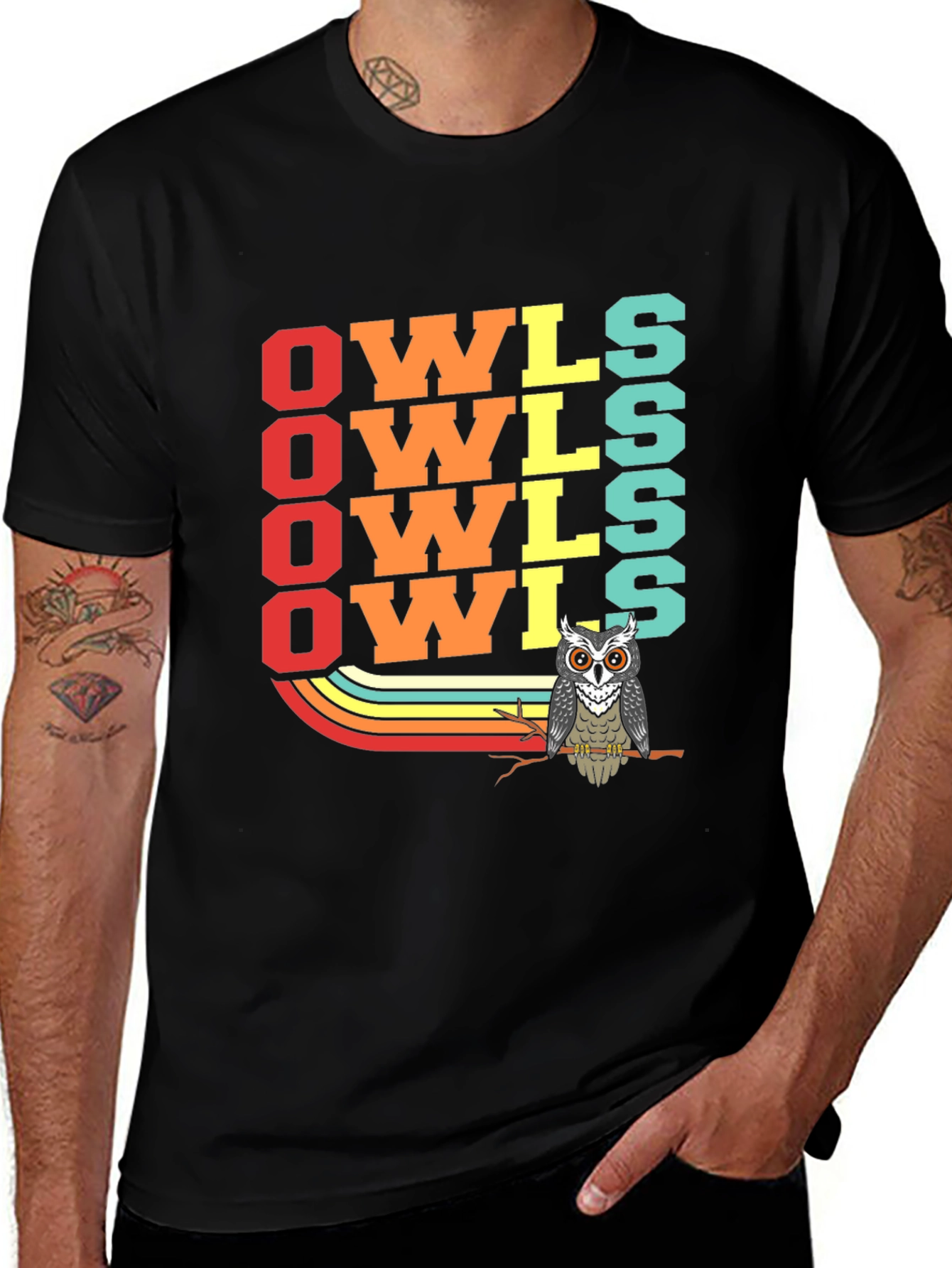 Variant 11 of Retro Owls T-Shirt - Cool Bird Lover Tee