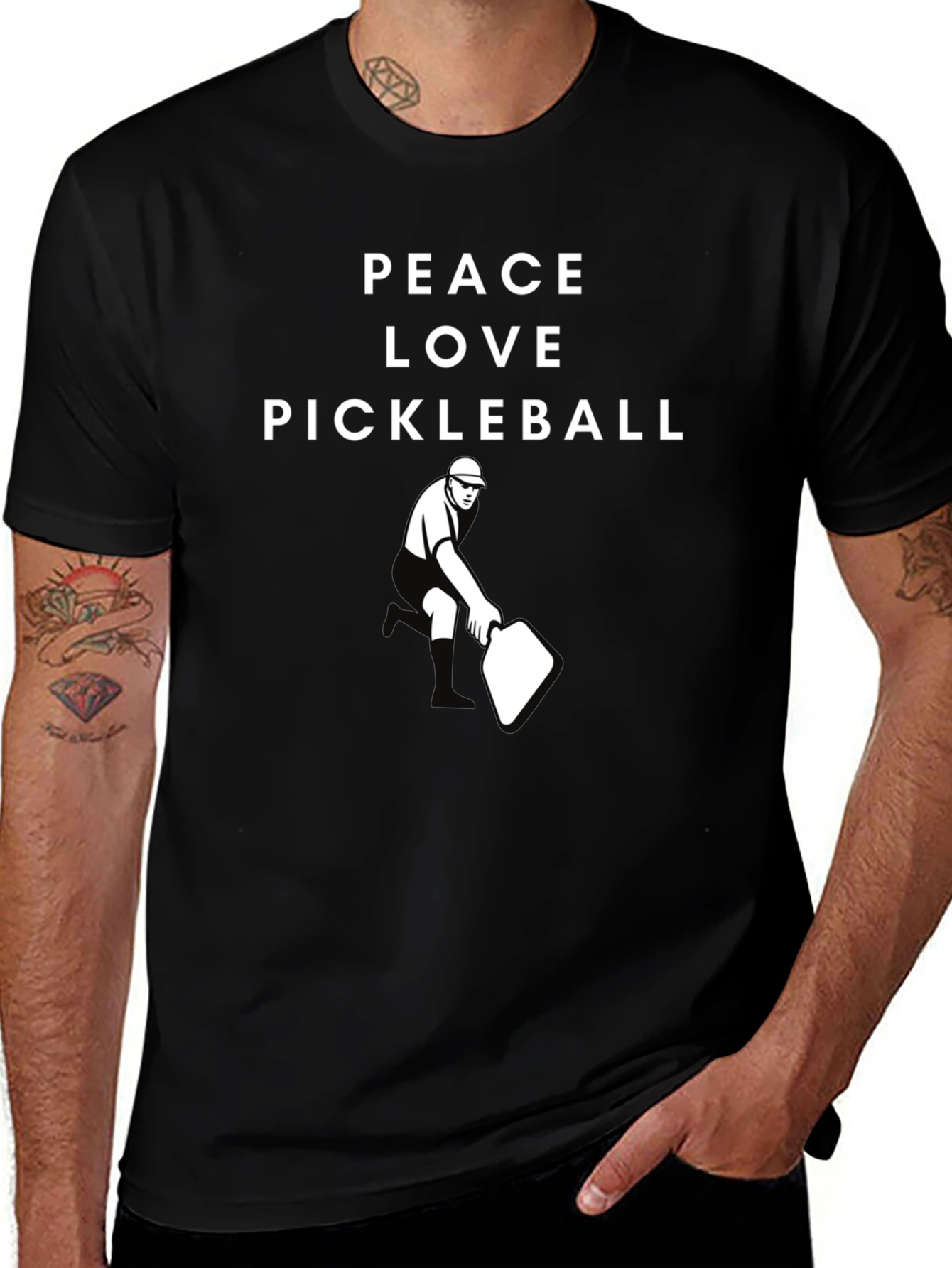 Variant 10 of Peace Love Pickleball Graphic Tee