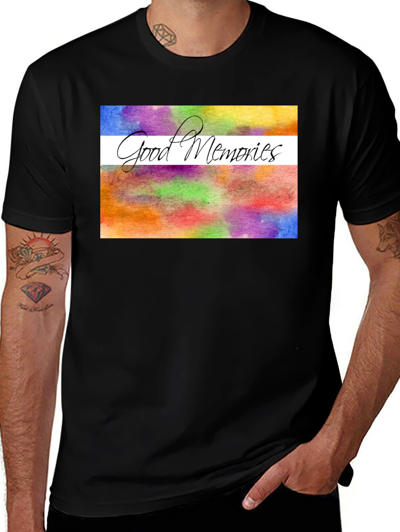 Variant 24 of Good Memories Watercolor Graphic Tee - Stylish Casual Wear