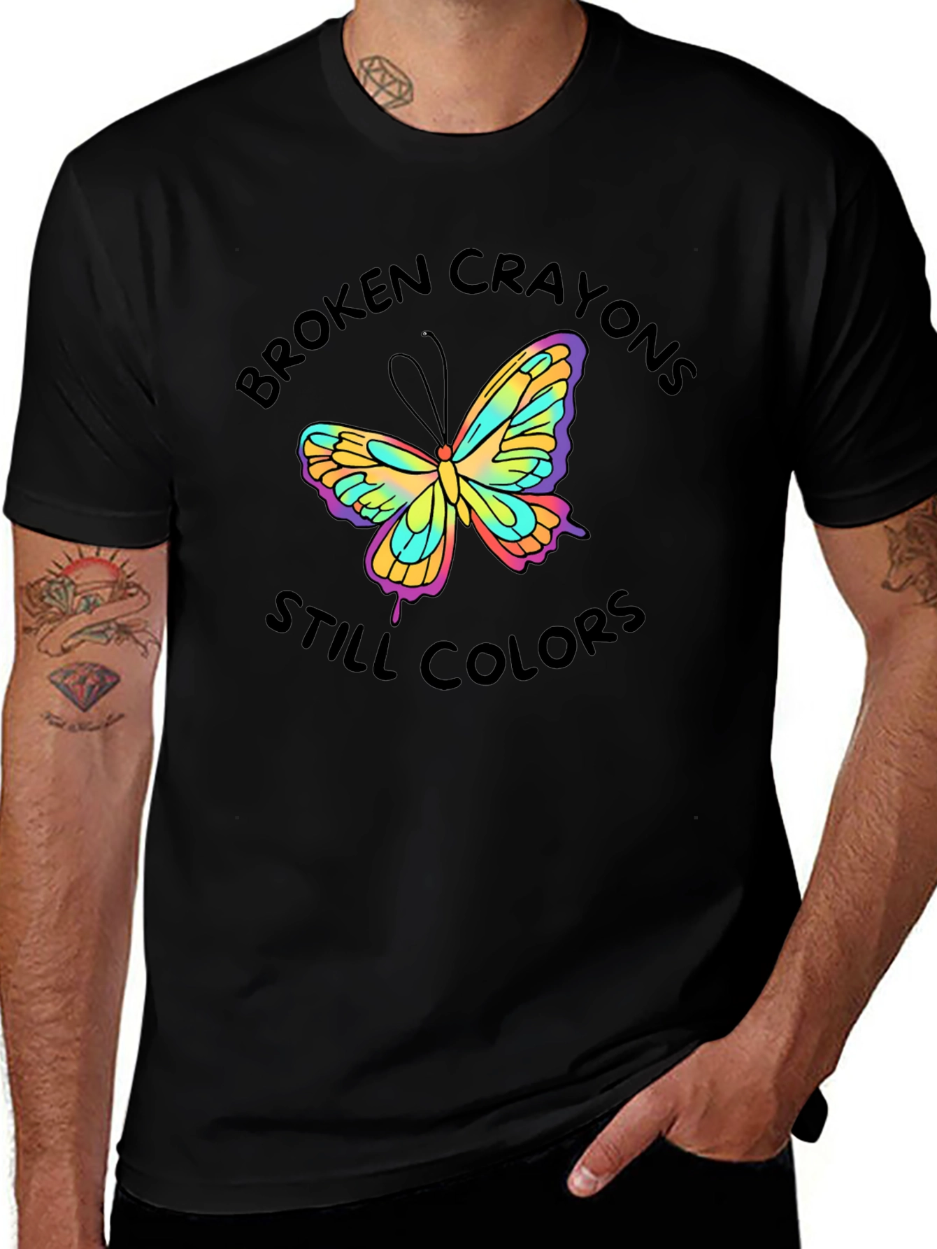 Variant 16 of Broken Crayons Still Colors Butterfly Graphic Tee