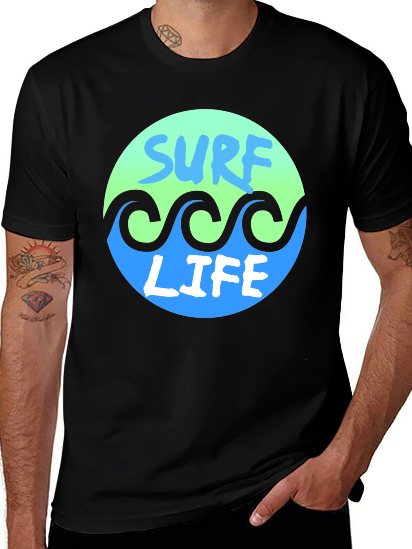 Surf Life Graphic Tee - Black