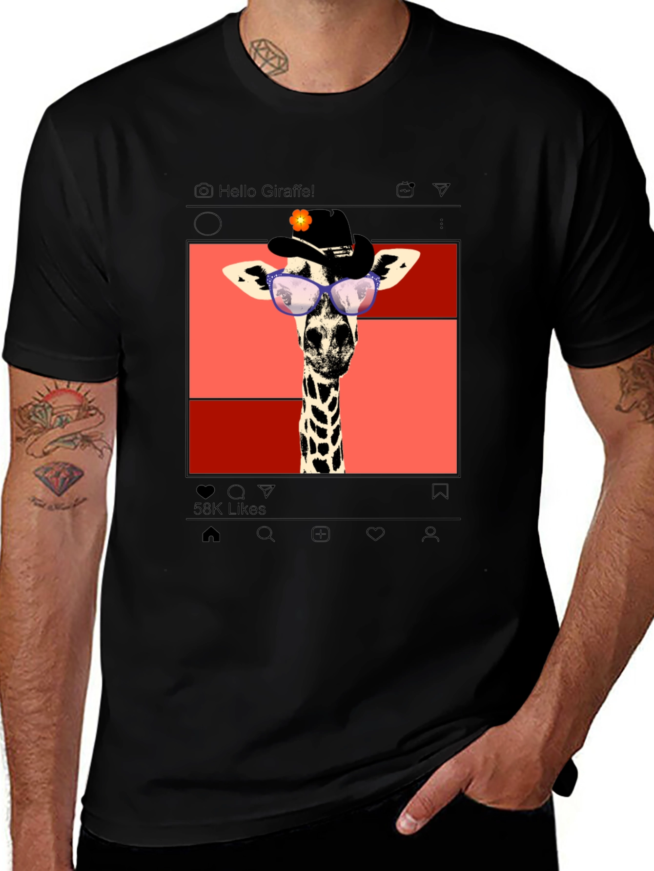 Variant 20 of Giraffe Instagram T-Shirt