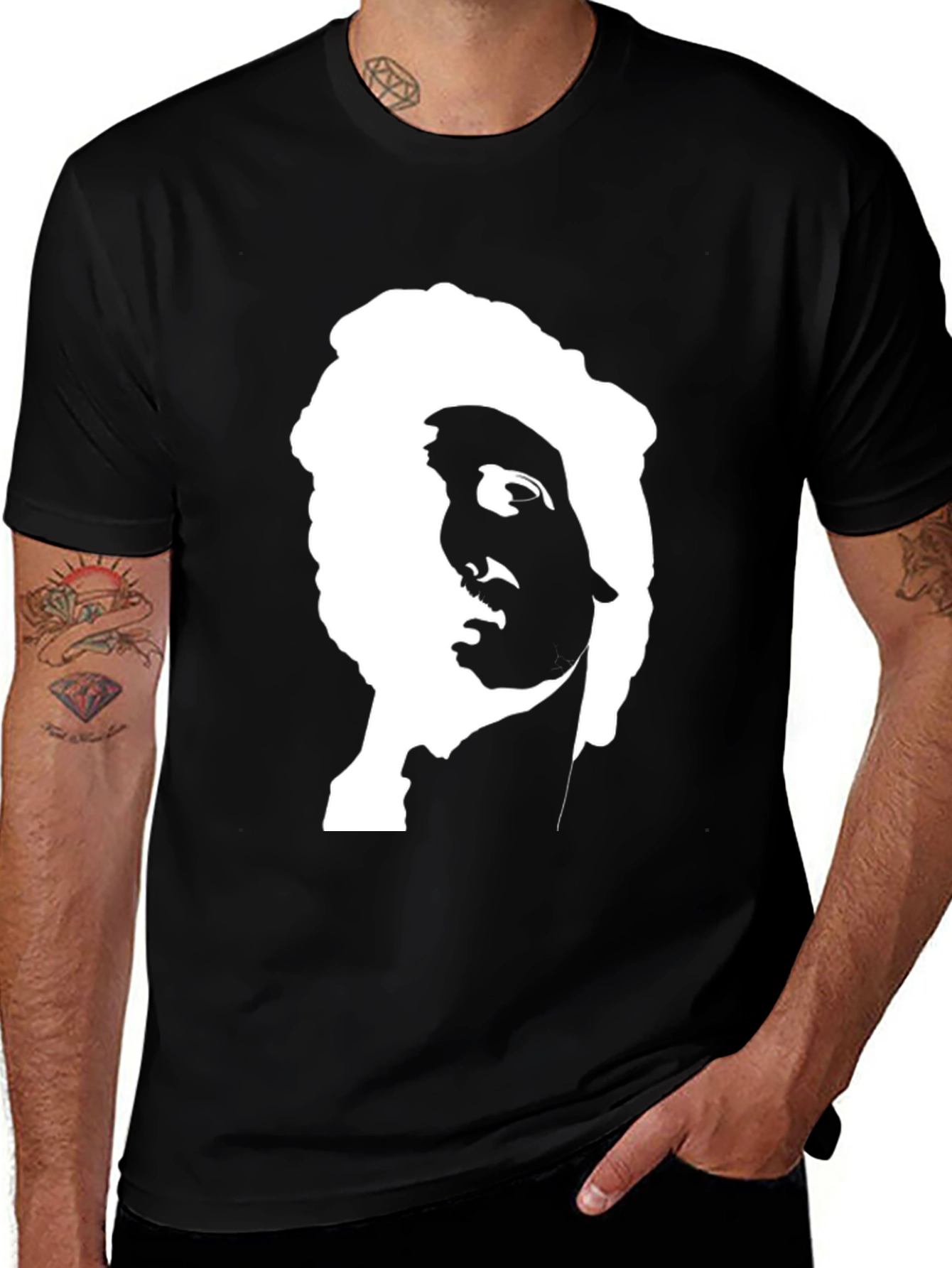 Variant 17 of Retro Portrait Tee - Black Graphic T-Shirt